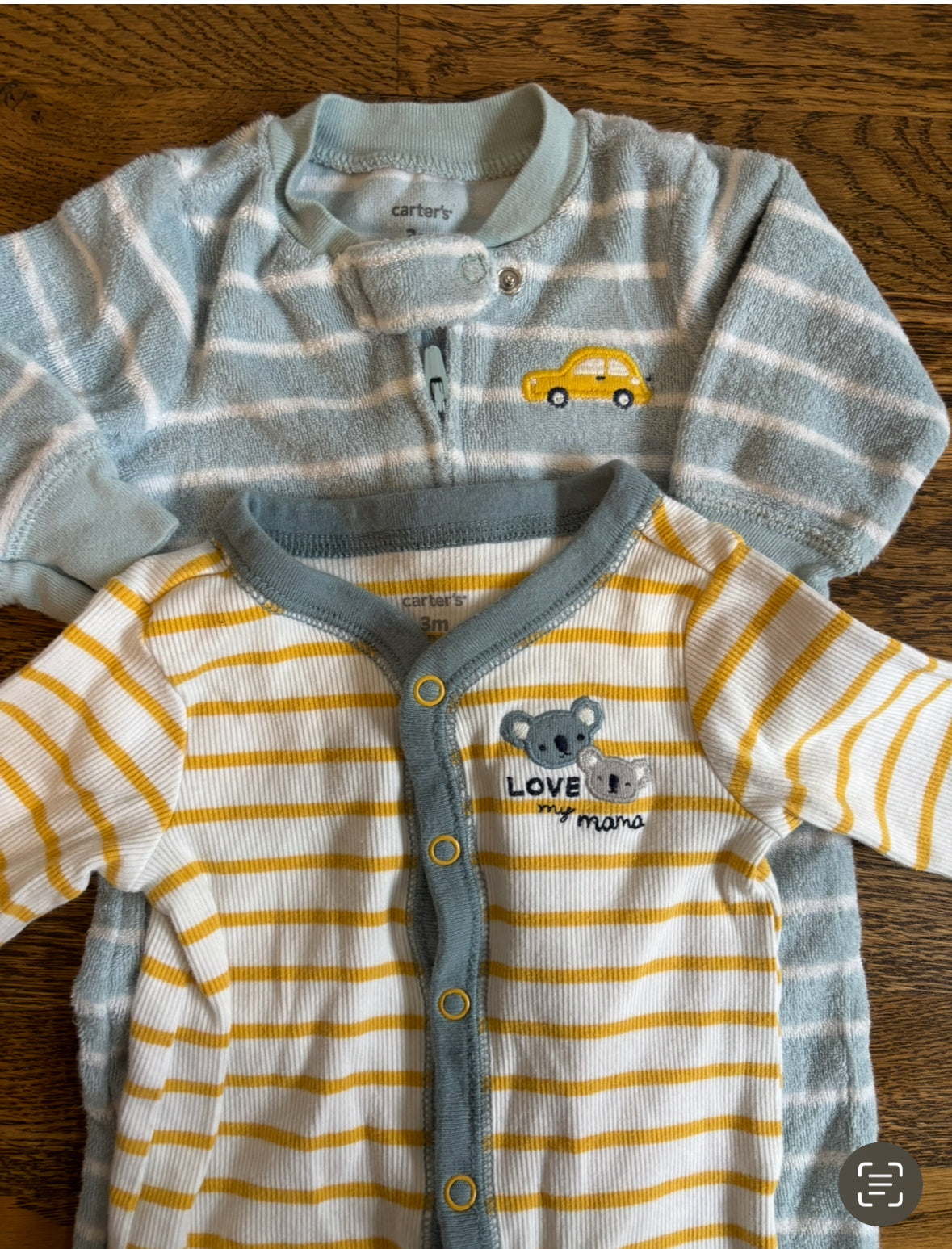 Seller #195 - Bundle of 2 Carter’s Baby Boy Striped Sleepers - Size 3 Months