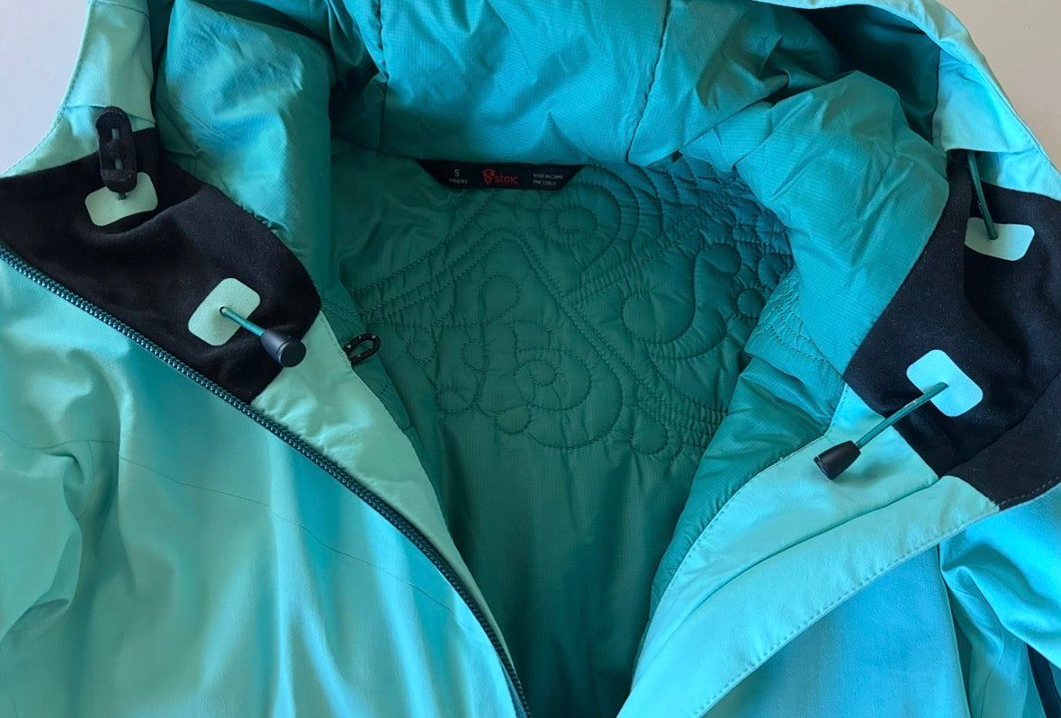 #92 women’s size small teal winter coat Stoic like new