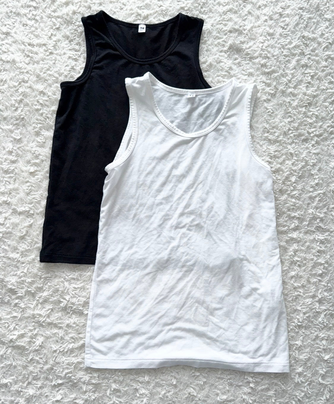 Seller 1A - Uniqlo Girl’s Sleeveless Undershirt Bundle - White and Black - Size 7-8 - EUC