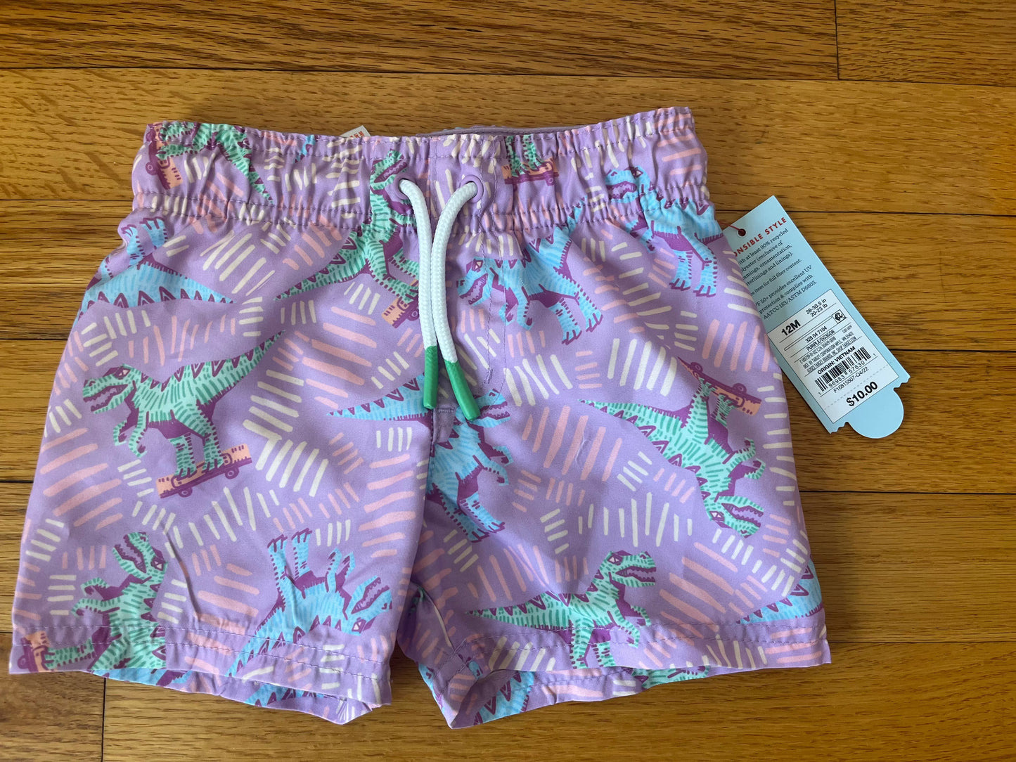 #109 NWT Cat and Jack Boys Dinosaur Bathing Suit - Size 12mo