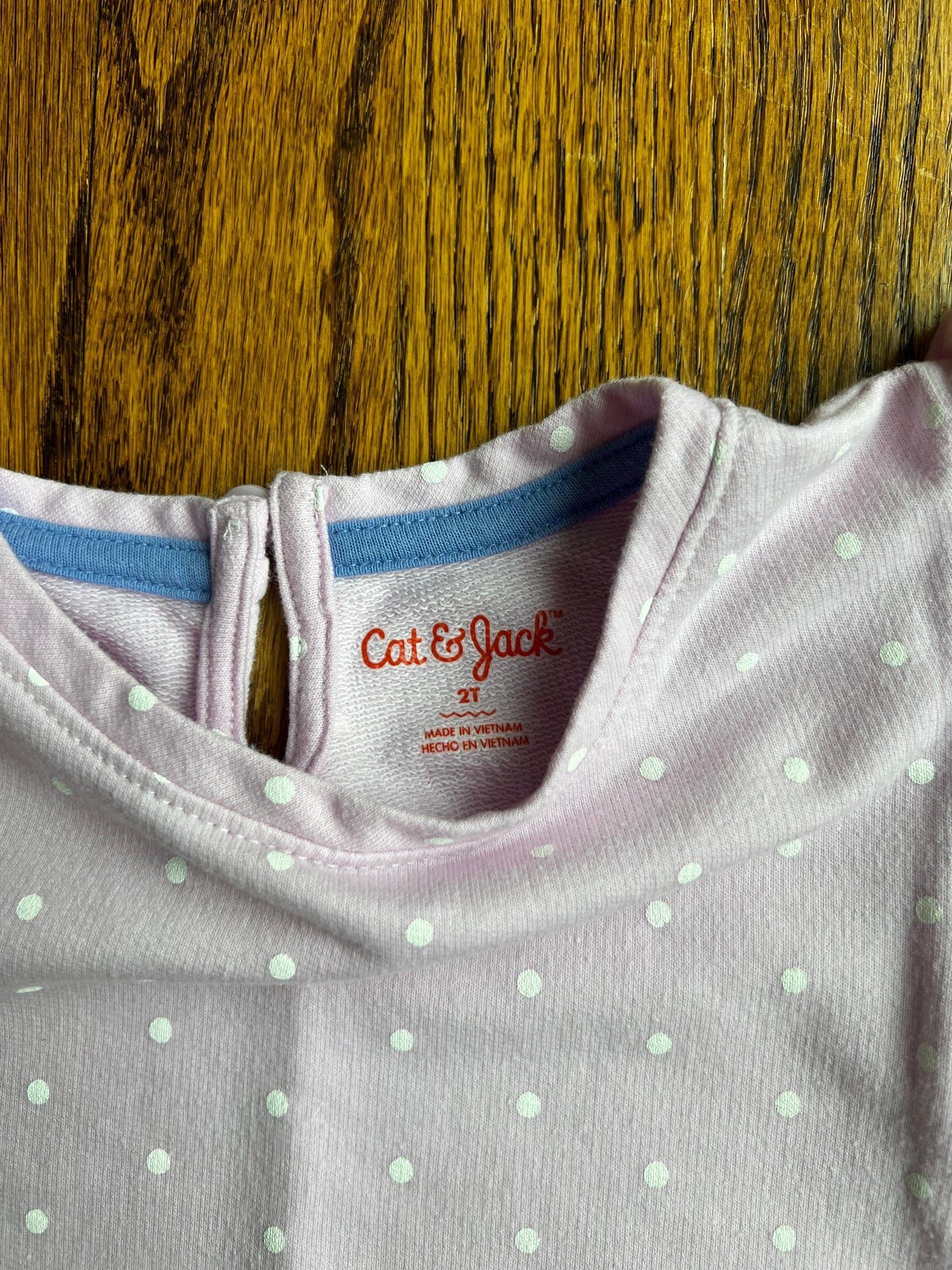 Seller #115 - REDUCED - Cat & Jack Girls 2T Lavender Polka Dot Bunny Tunic Dress, VGUC