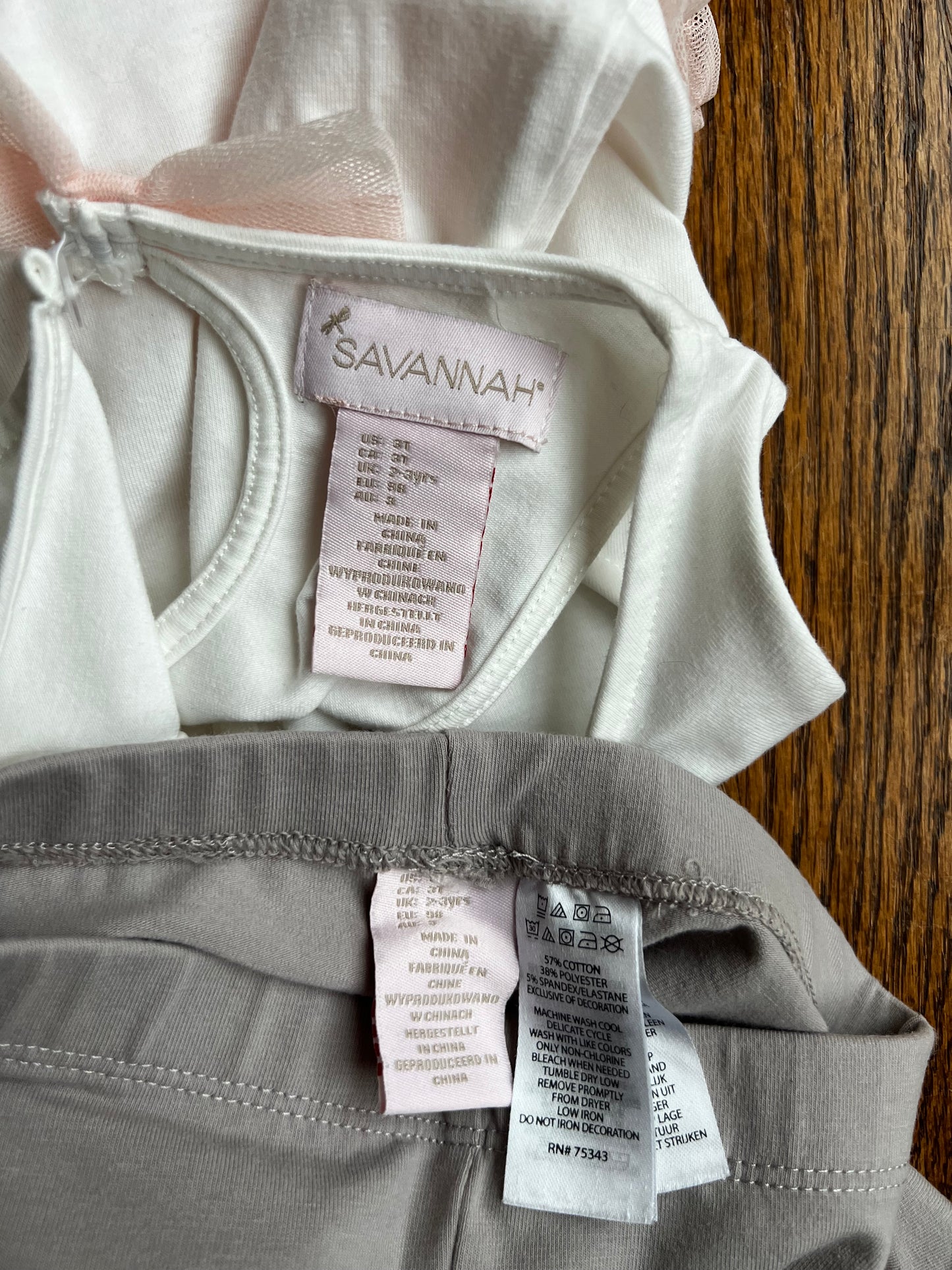 Seller #115 - Boutique Brand Girls 3T Spring Set, Pink Tulle Tank Top & Grey Leggings, EUC