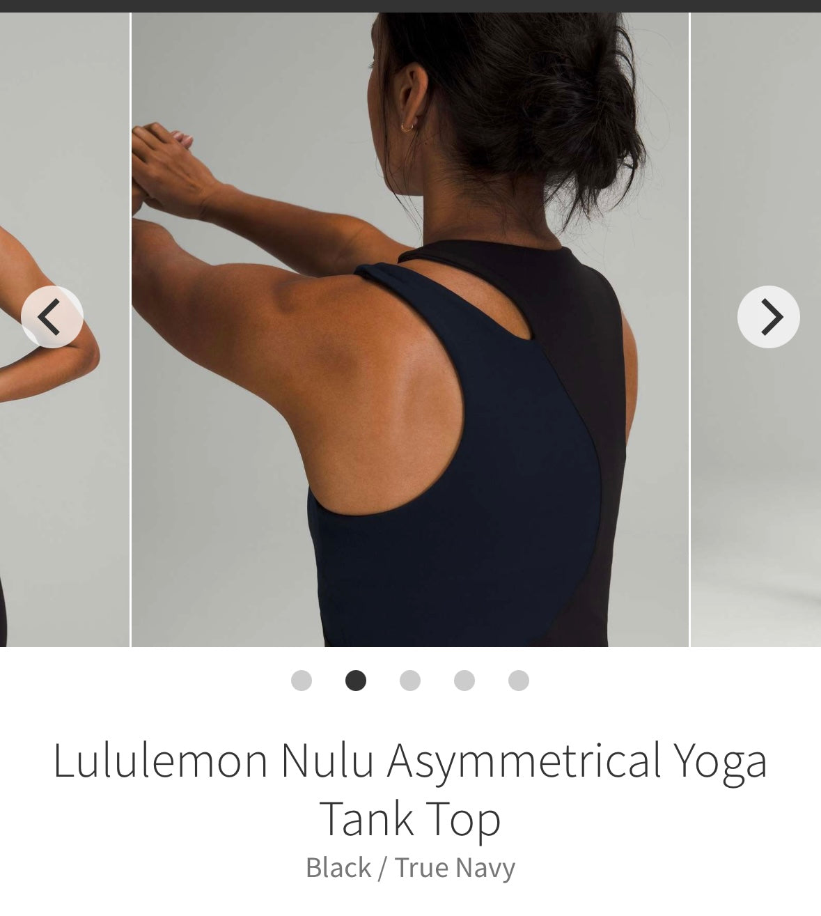 133 Lululrmon Sz 2 Nulu Assymetrical Tank Top
