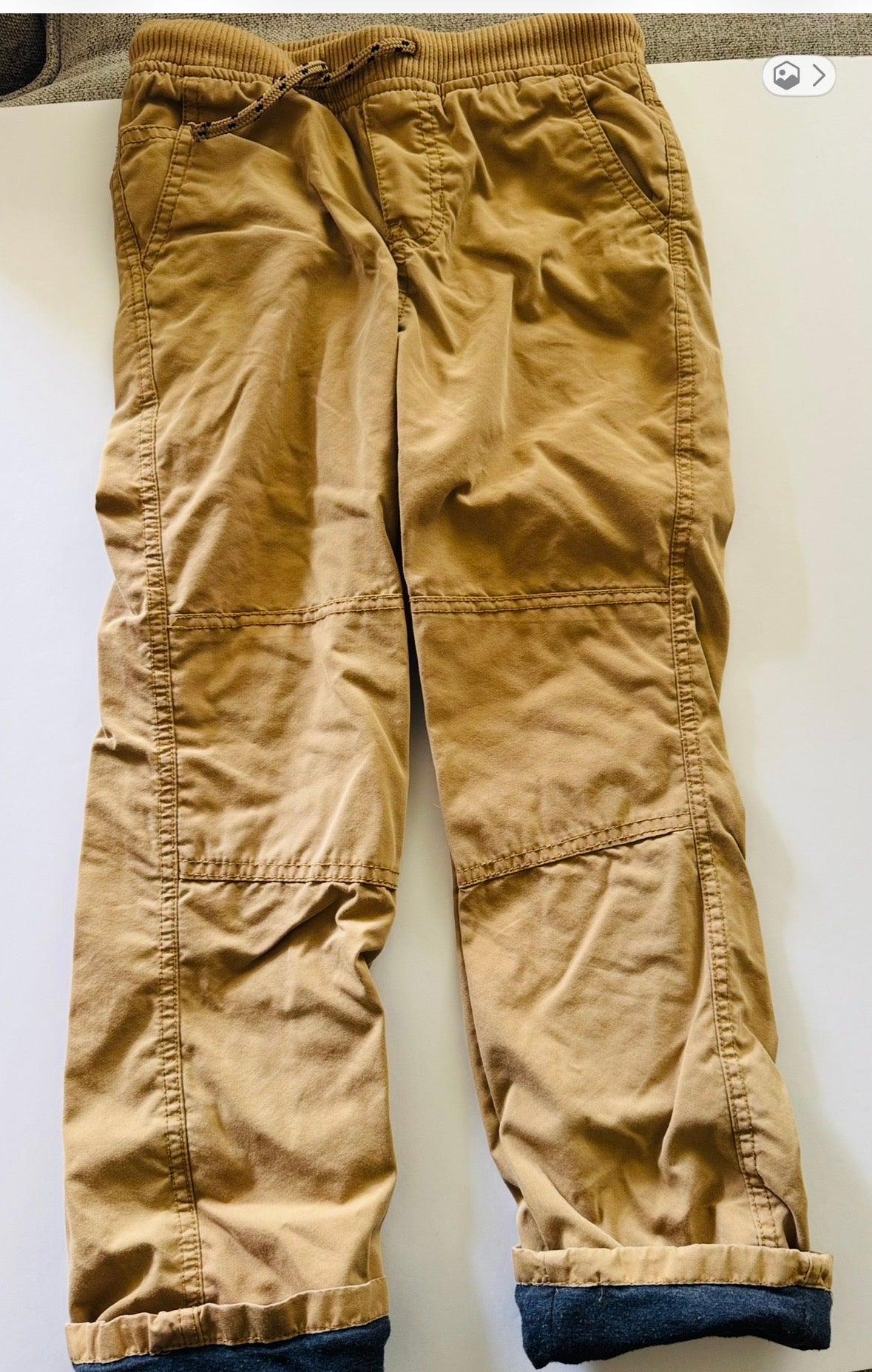 #92 boys 6/7 kacki lined pants