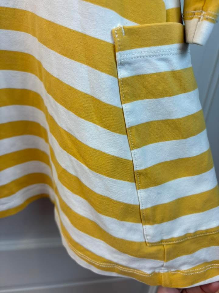 Seller 189 Girls Size 5 Hanna Andersson Yellow & White Striped Swing Pocket Dress (see description)