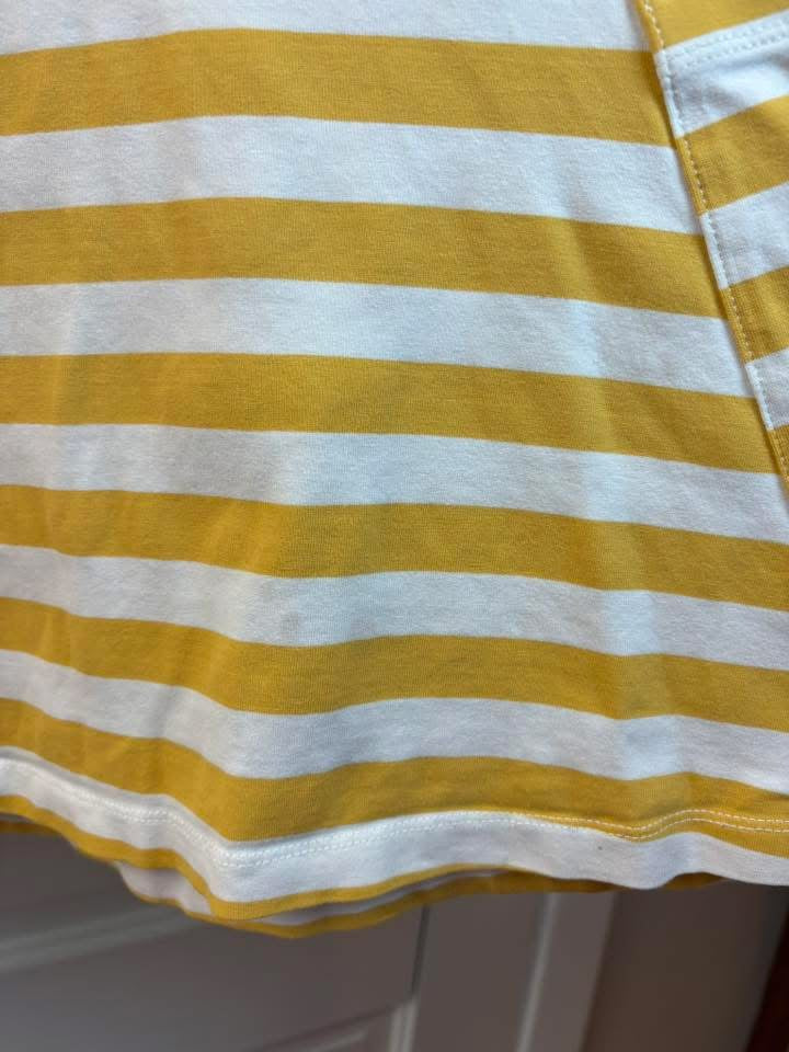 Seller 189 Girls Size 5 Hanna Andersson Yellow & White Striped Swing Pocket Dress (see description)