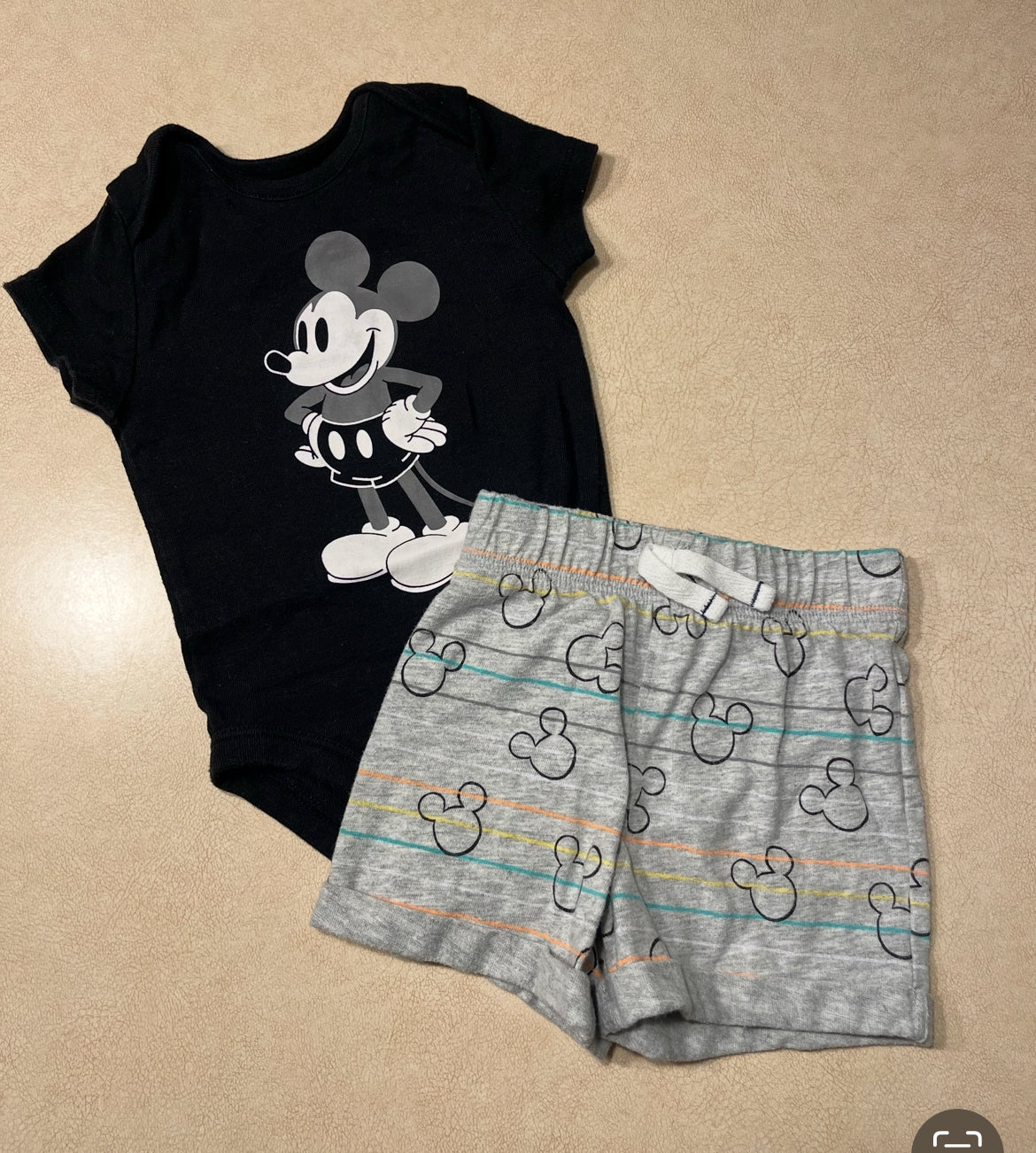 #143 Jumping Beans Disney Mickey shorts outfit Boys 6m - REDUCED