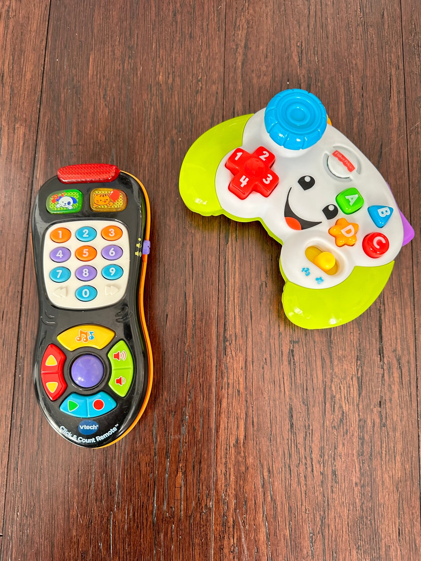 Seller 48, VTech TV Remote & Fisher Price Video Game Controller