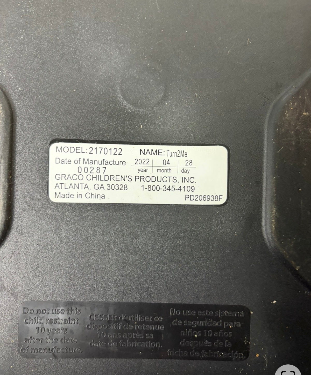 #27 Graco Turn-2-Me car seat