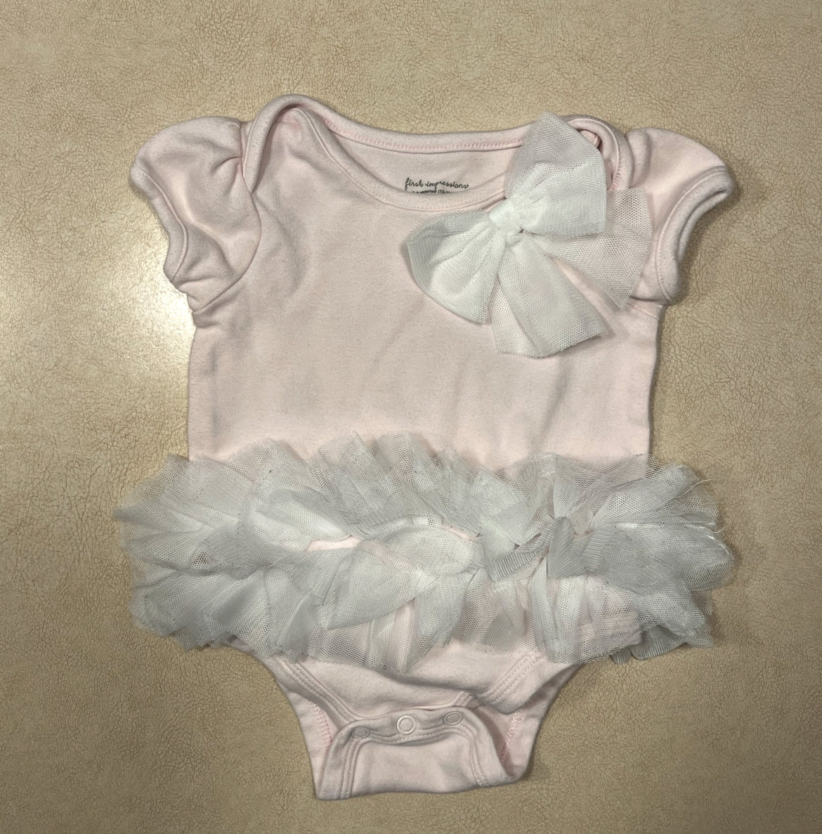#143 First Impressions Pink Tutu Onesie Girls 3-6m