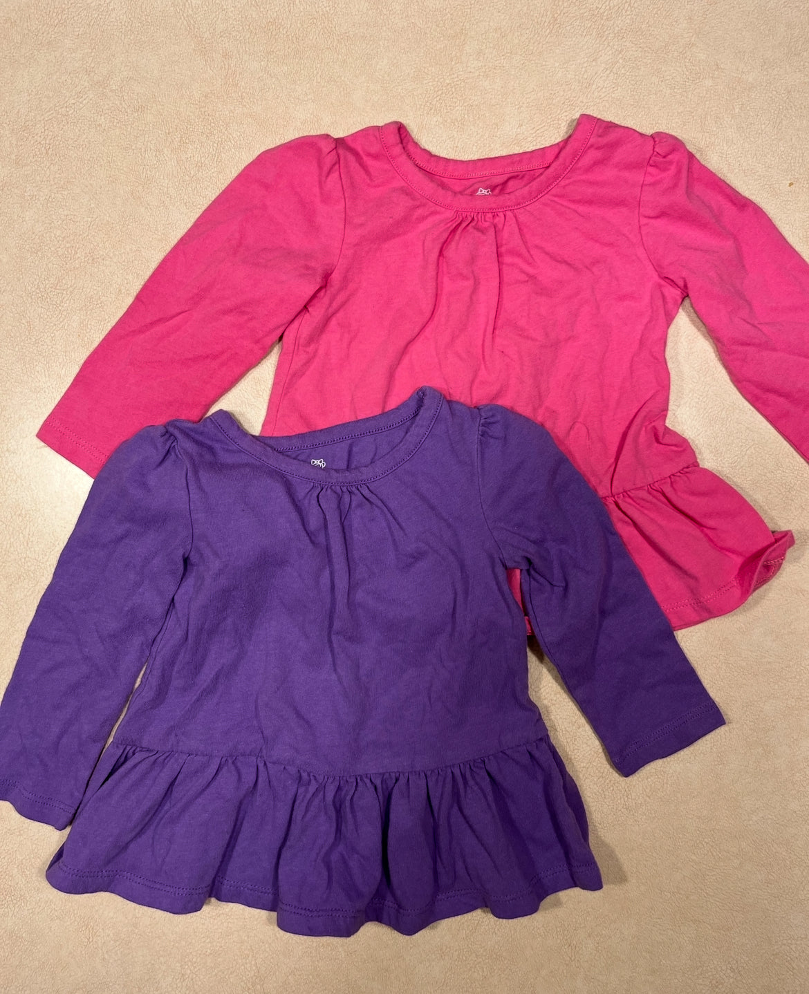 #143 Okie Dokie Pink and Purple Shirts Girls 12m - REDUCED