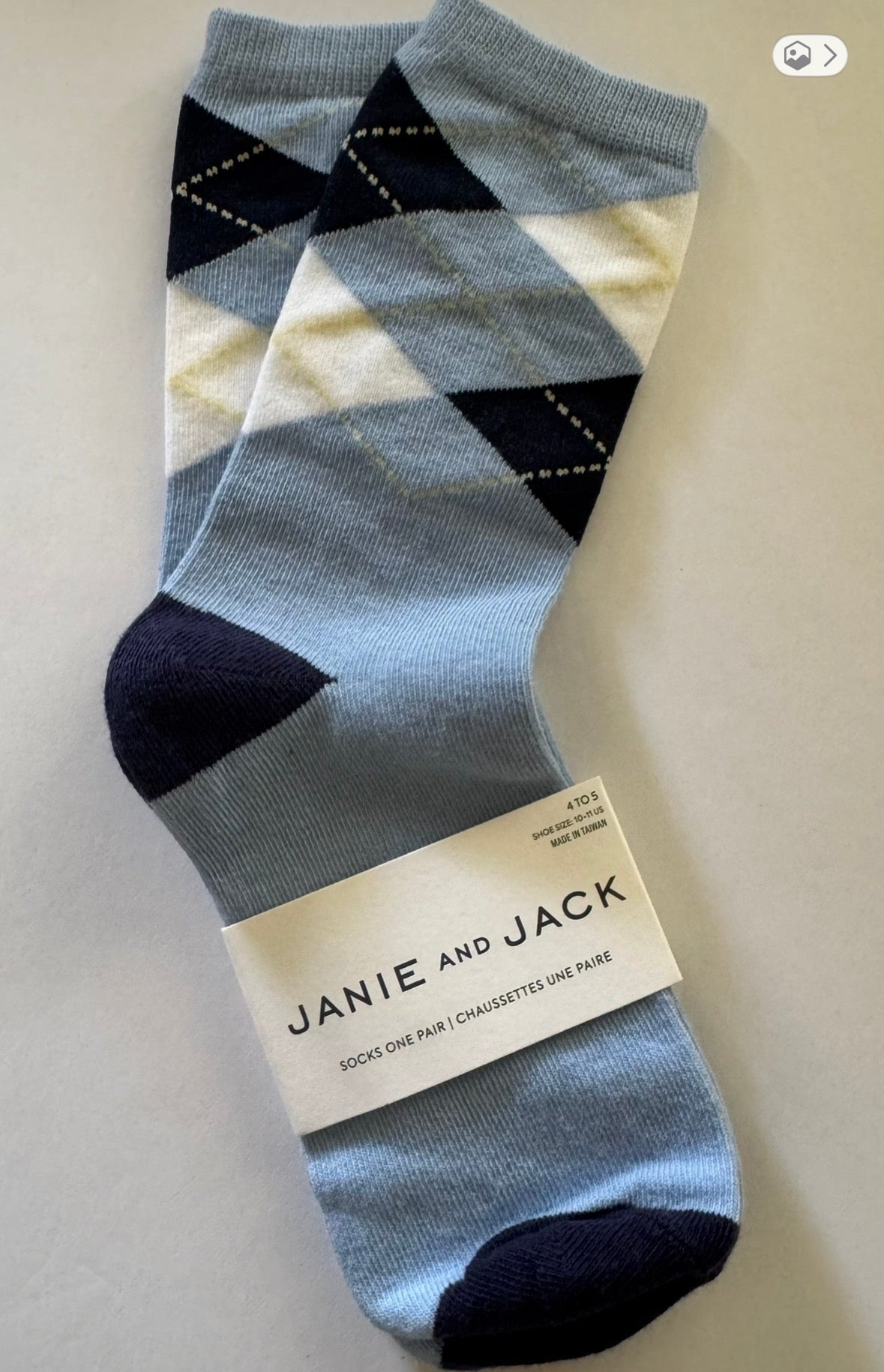 #92 boys 4/5 janie and jack blue NWT socks