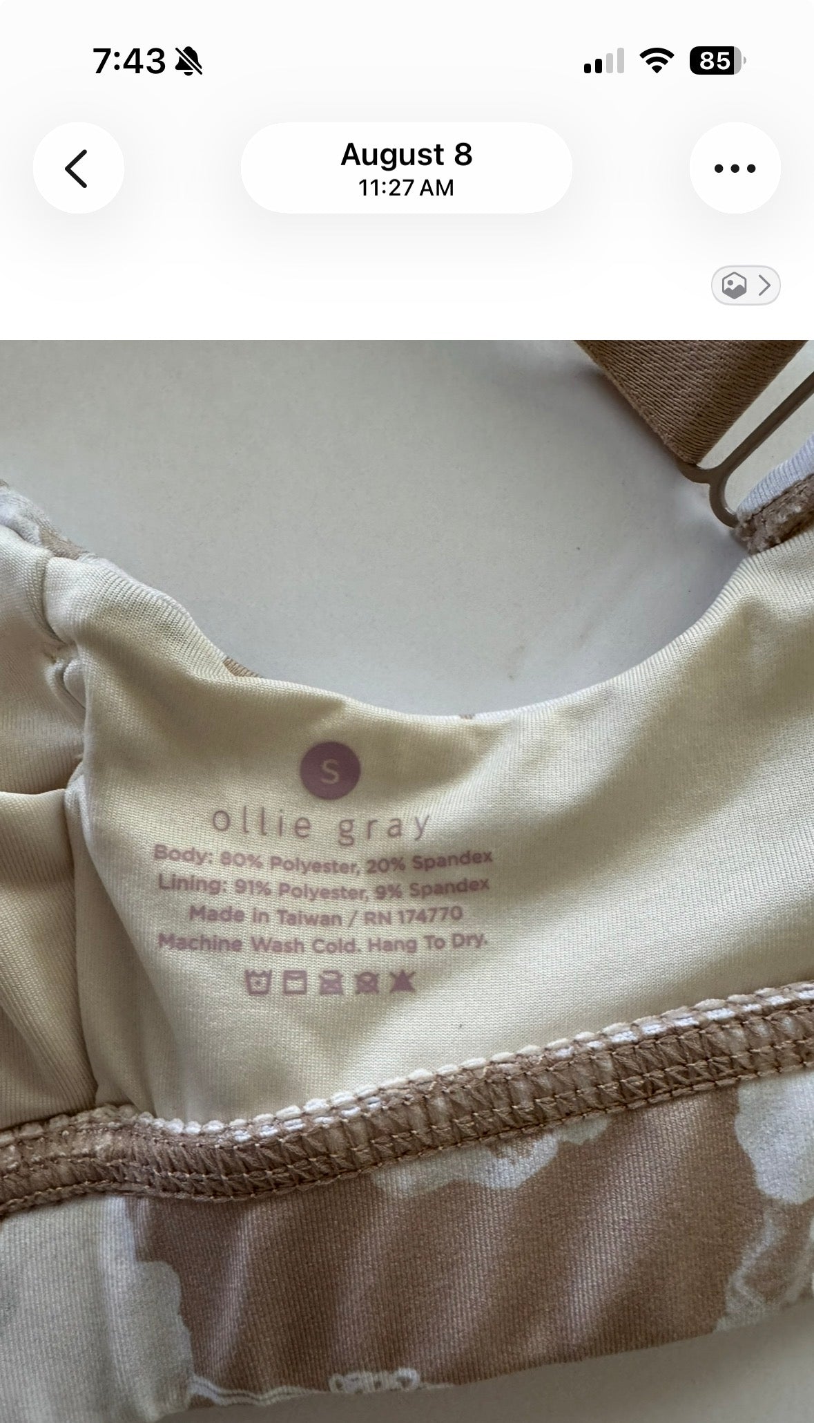 REDUCED #92 NWOT nursing/ pumping bra size small olllie gray
