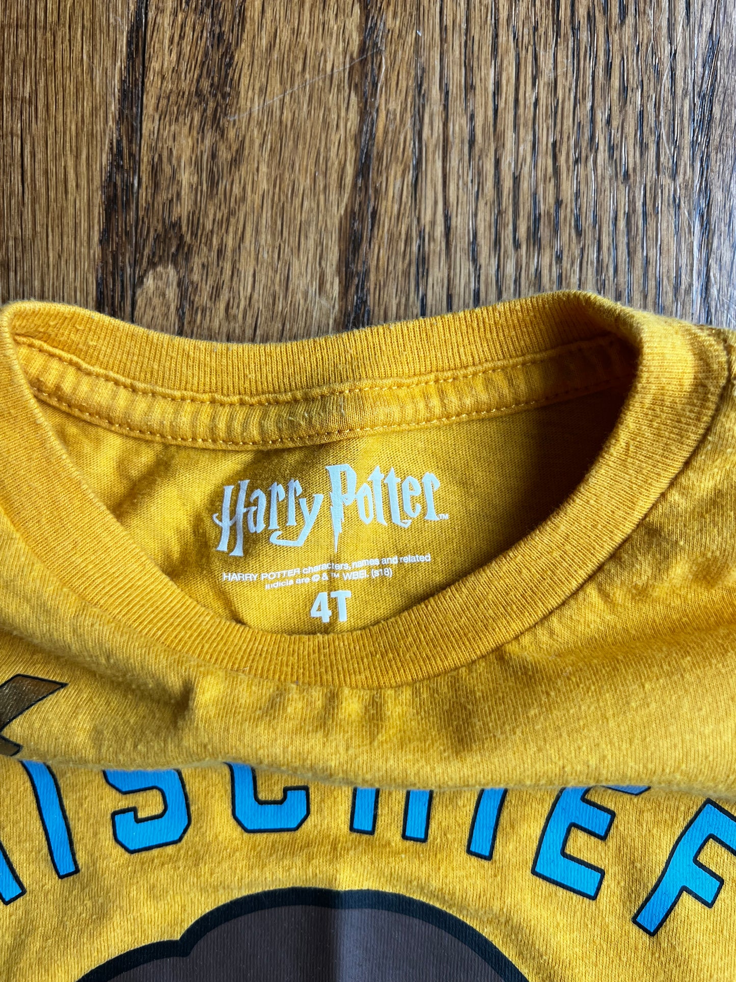 Seller #115 - Harry Potter 4T “Mischief Managed” Yellow Tee, VGUC