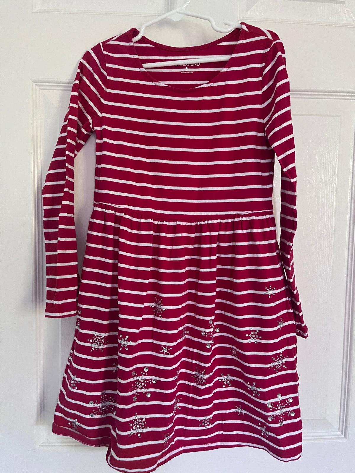 #125 EUC Lands End girls holiday dress Size 8