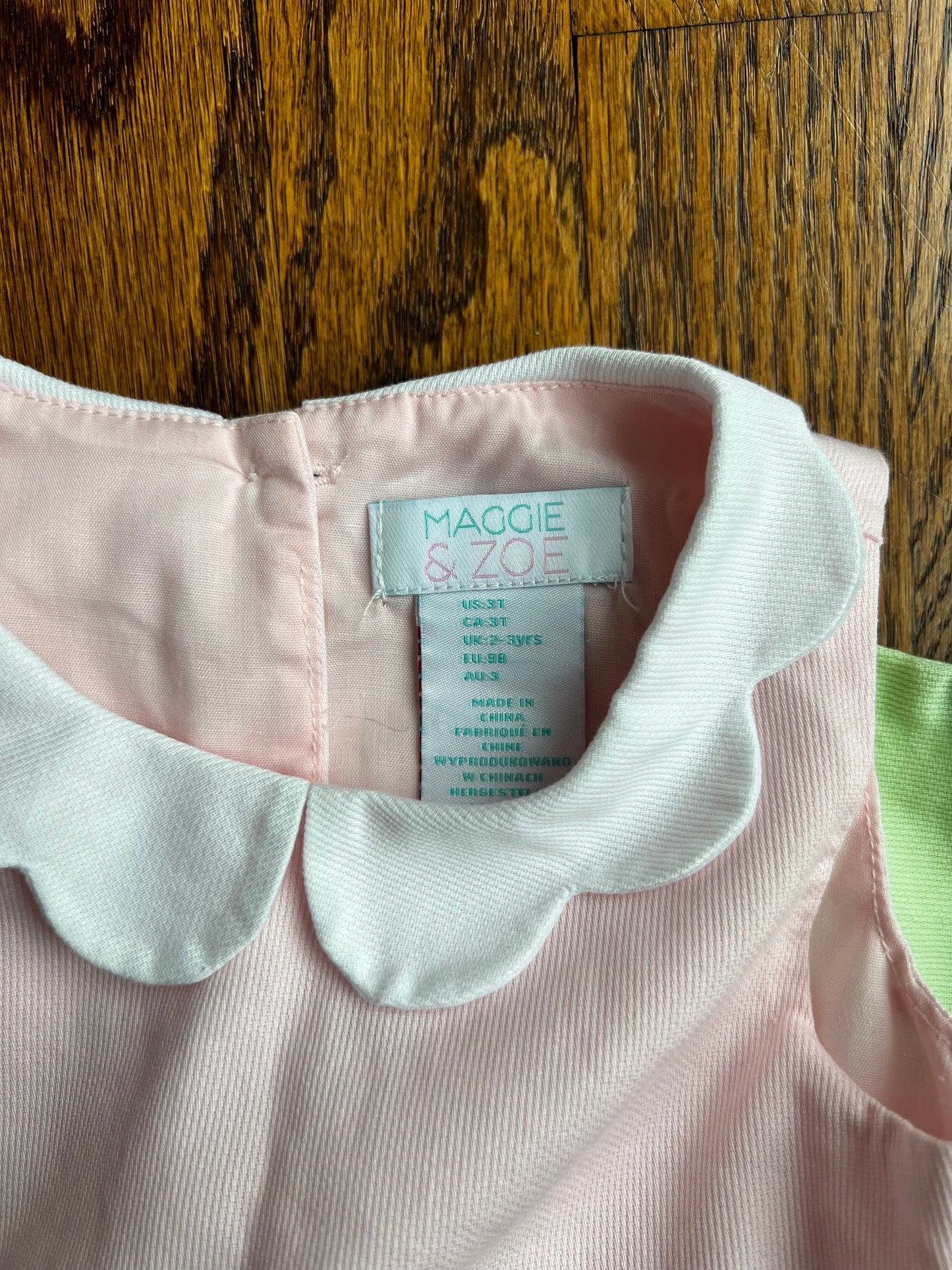 Seller #115 - Maggie & Zoe Girls 3T Pastel Bunny Dress with Peter Pan Collar, VGUC