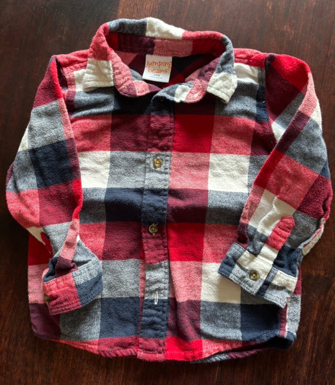 #156 reduced! Boys 24month Jumping Beans flannel button down long sleeve shirt