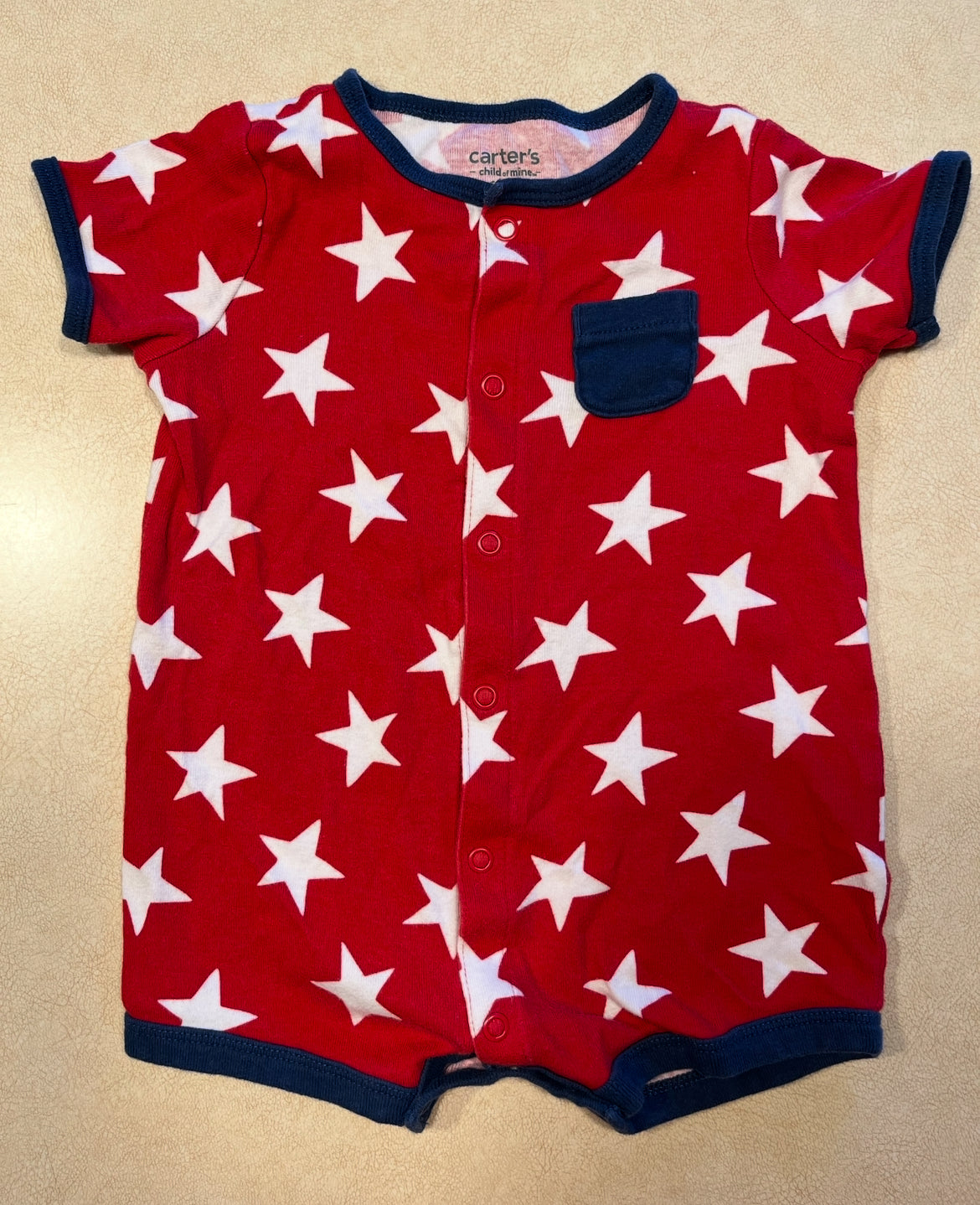 #143 Carter's Stars Romper Boys 6-9m - REDUCED