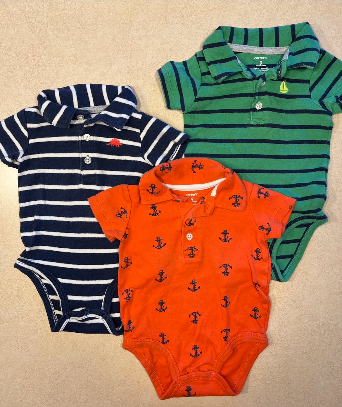 #143 Carter's Polo Onesies Bundle Boys 9m - REDUCED