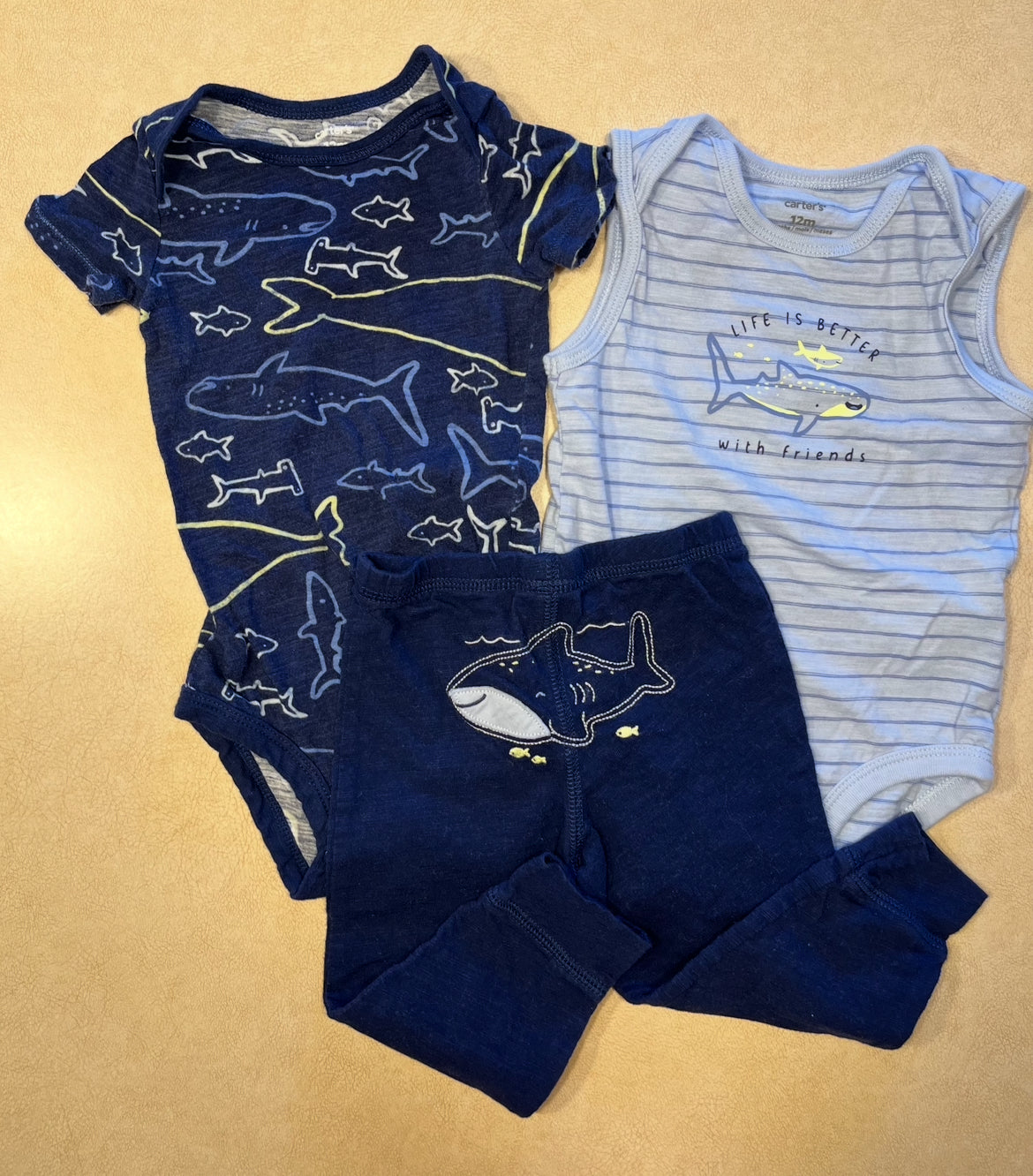 #143 Carter's Shark Set Boys 12m - REDUCED