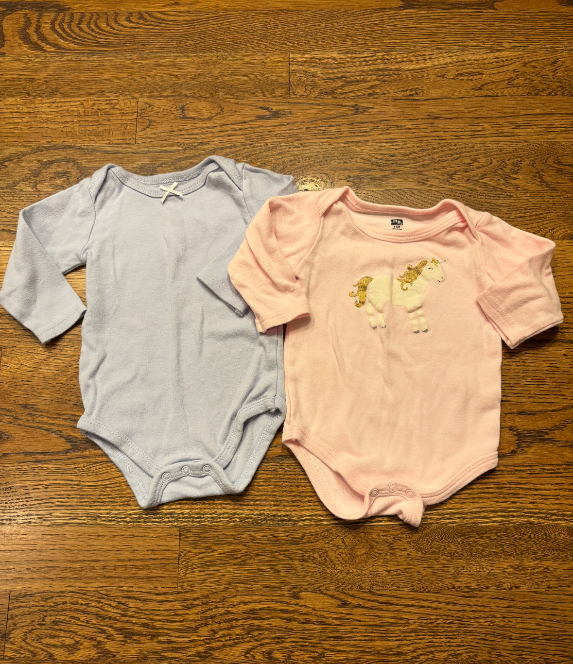 Seller #195 - *REDUCED* Bundle of 2 Hudson Baby Girls Long Sleeved Bodysuits - Size 3-6 Months