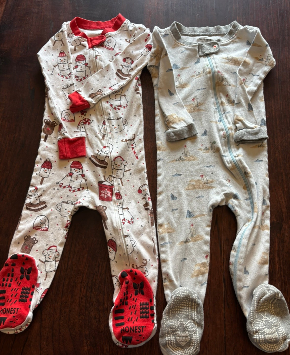 #156 reduced! Gently used Holiday winter sleeper bundle-Burts Bees baby and Honest baby brand sleepers size 24 month