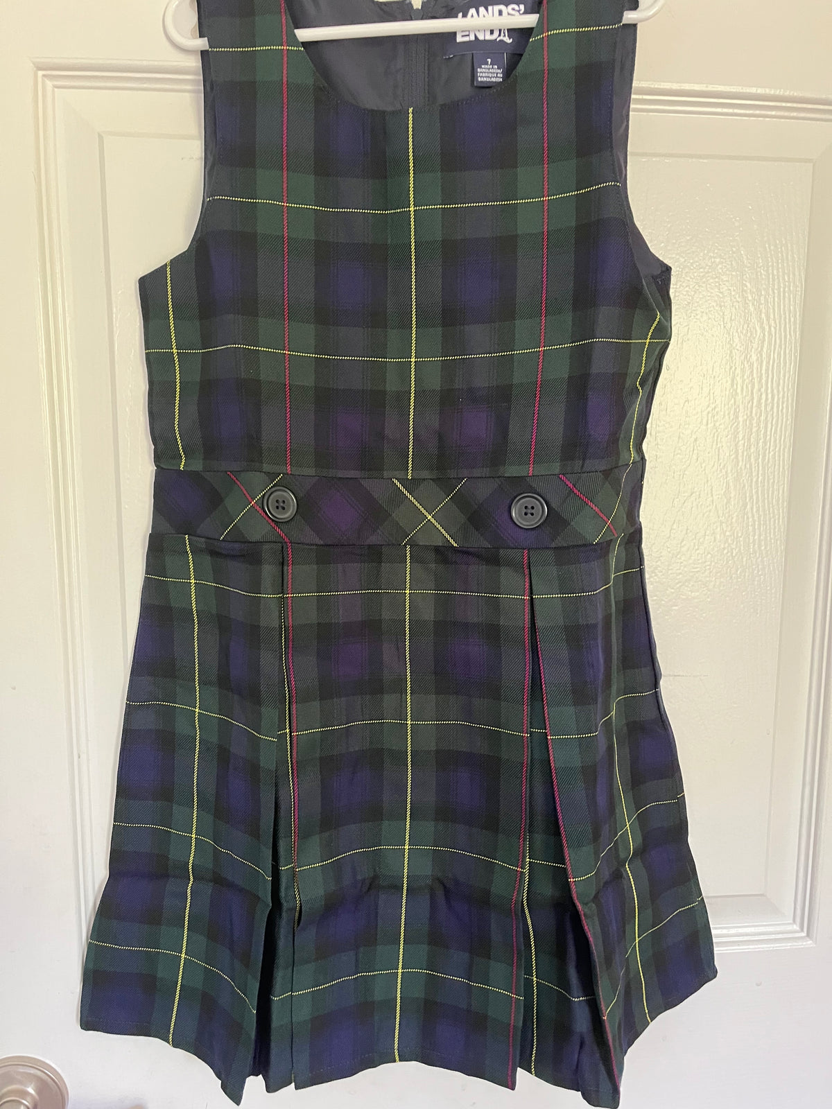 #125 Girls Lands End New In Packaging Hunter/Navy Uniform Jumper Size 7