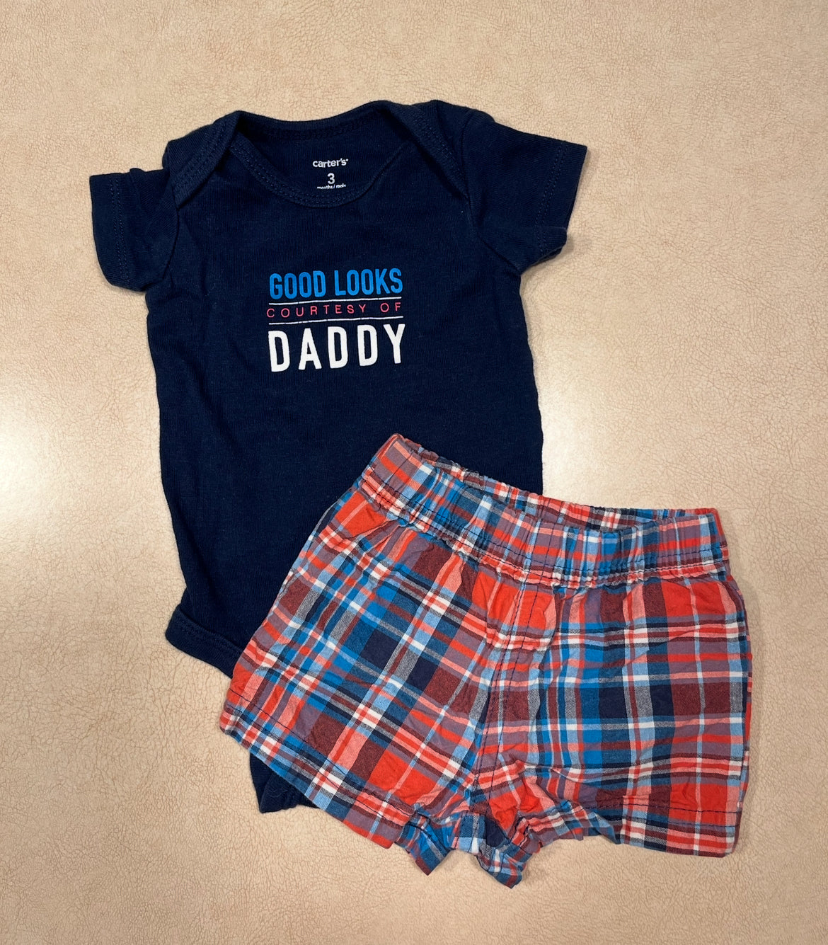 #143 Carter's Daddy Shorts Set Boys 3m - REDUCED