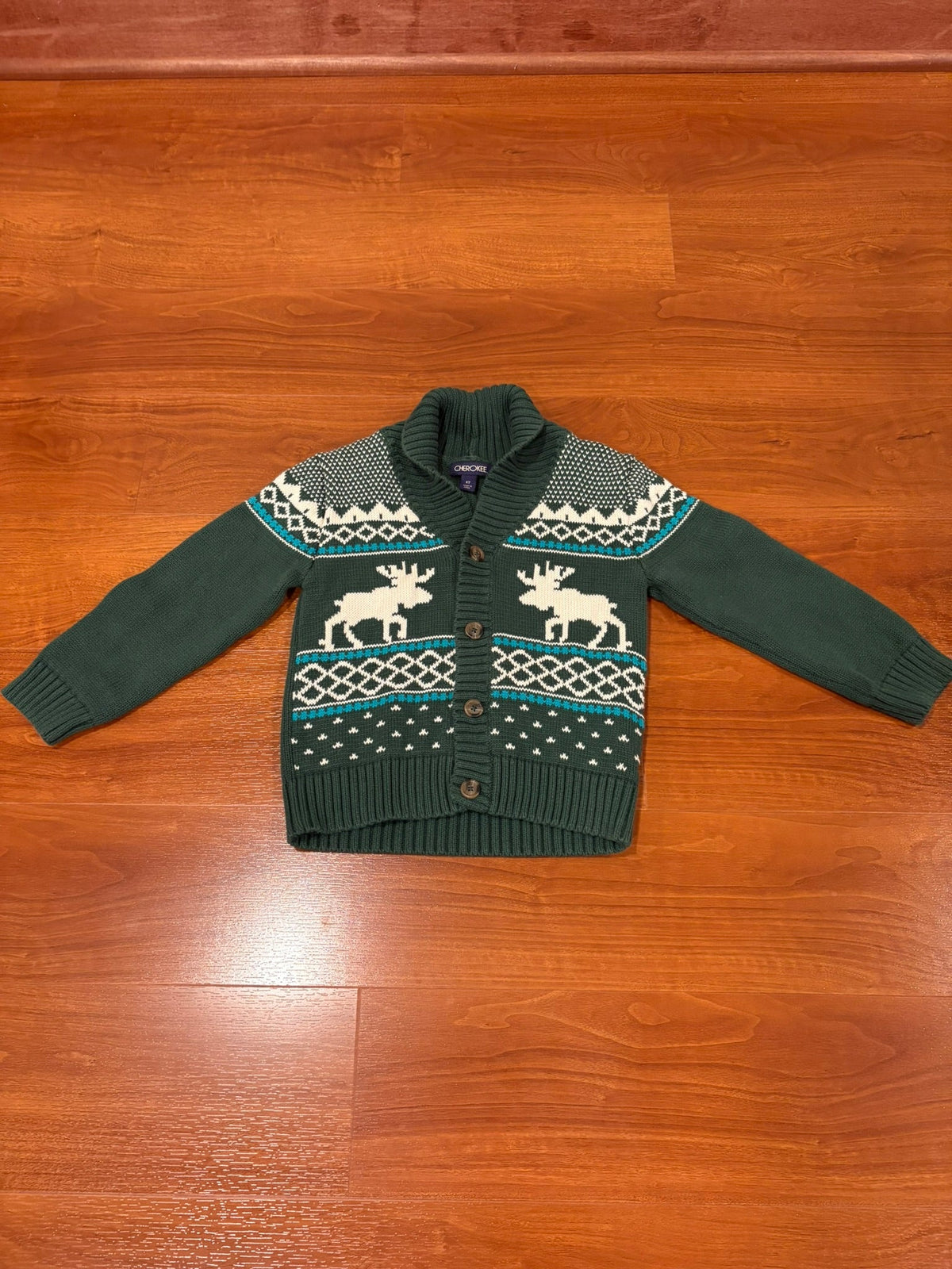 Boys Size 5T Cherokee Green Sweater