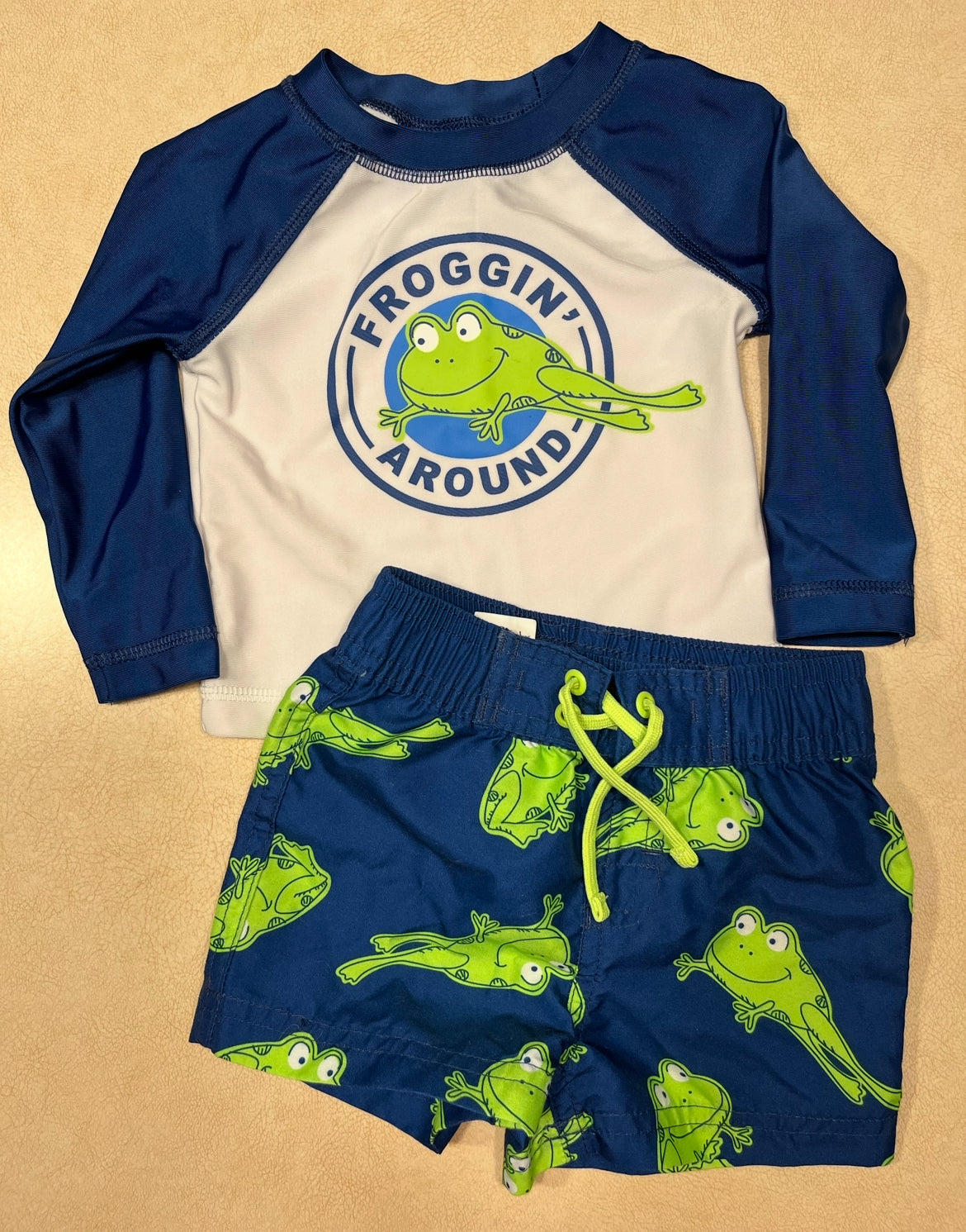 #143 Wave Zone Frog Swim Set Boys 3-6m - REDUCED