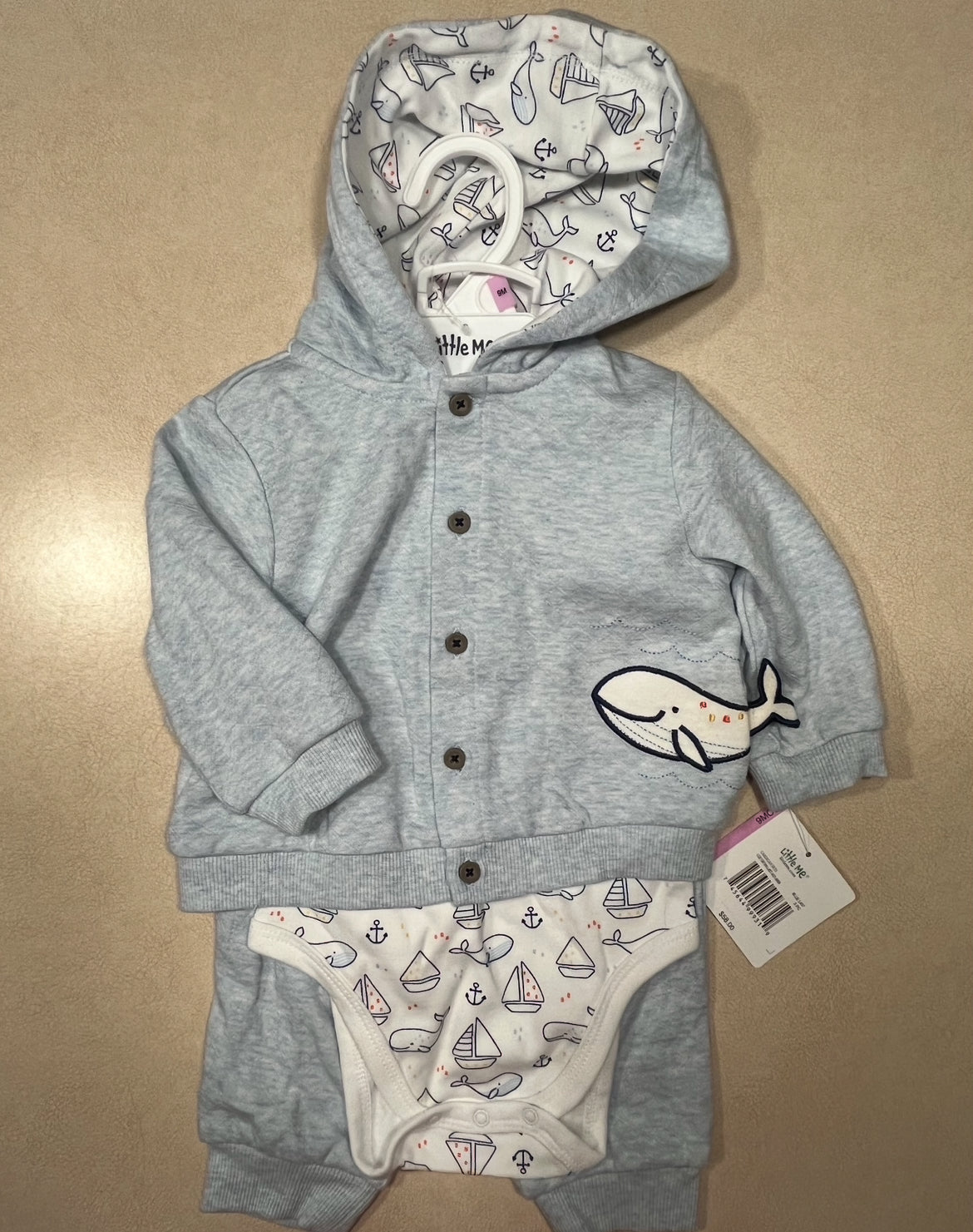 #143 Little Me Whale Set NWT Boys 9m - REDUCED