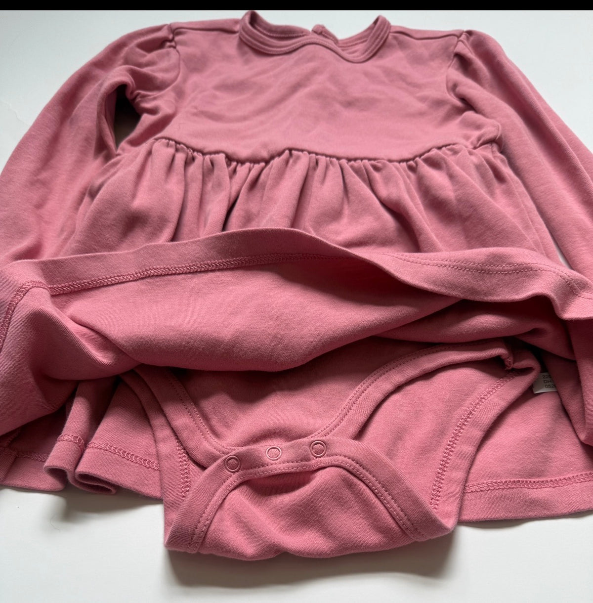 #170 Primary pink long sleeve dress girls 18-24 months