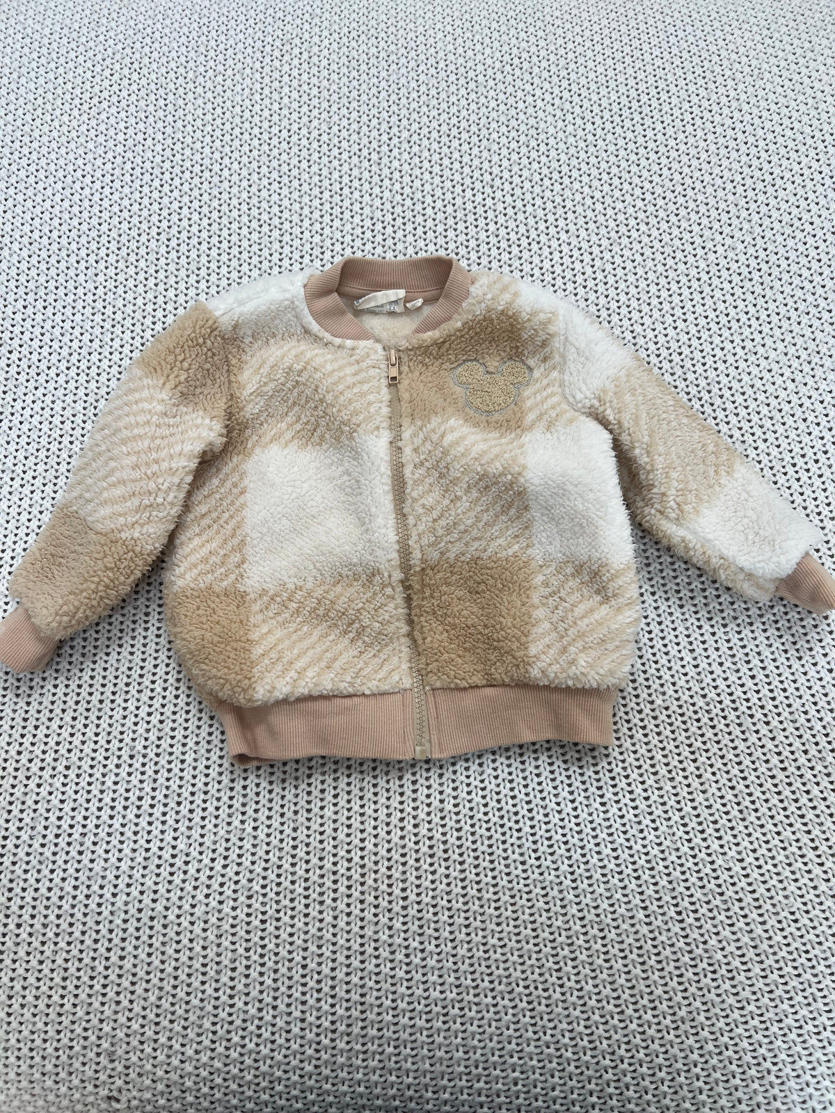 #157 EUC, Disney Junior Mickey Fleece Bomber Jacket Gender Neutral, 18M