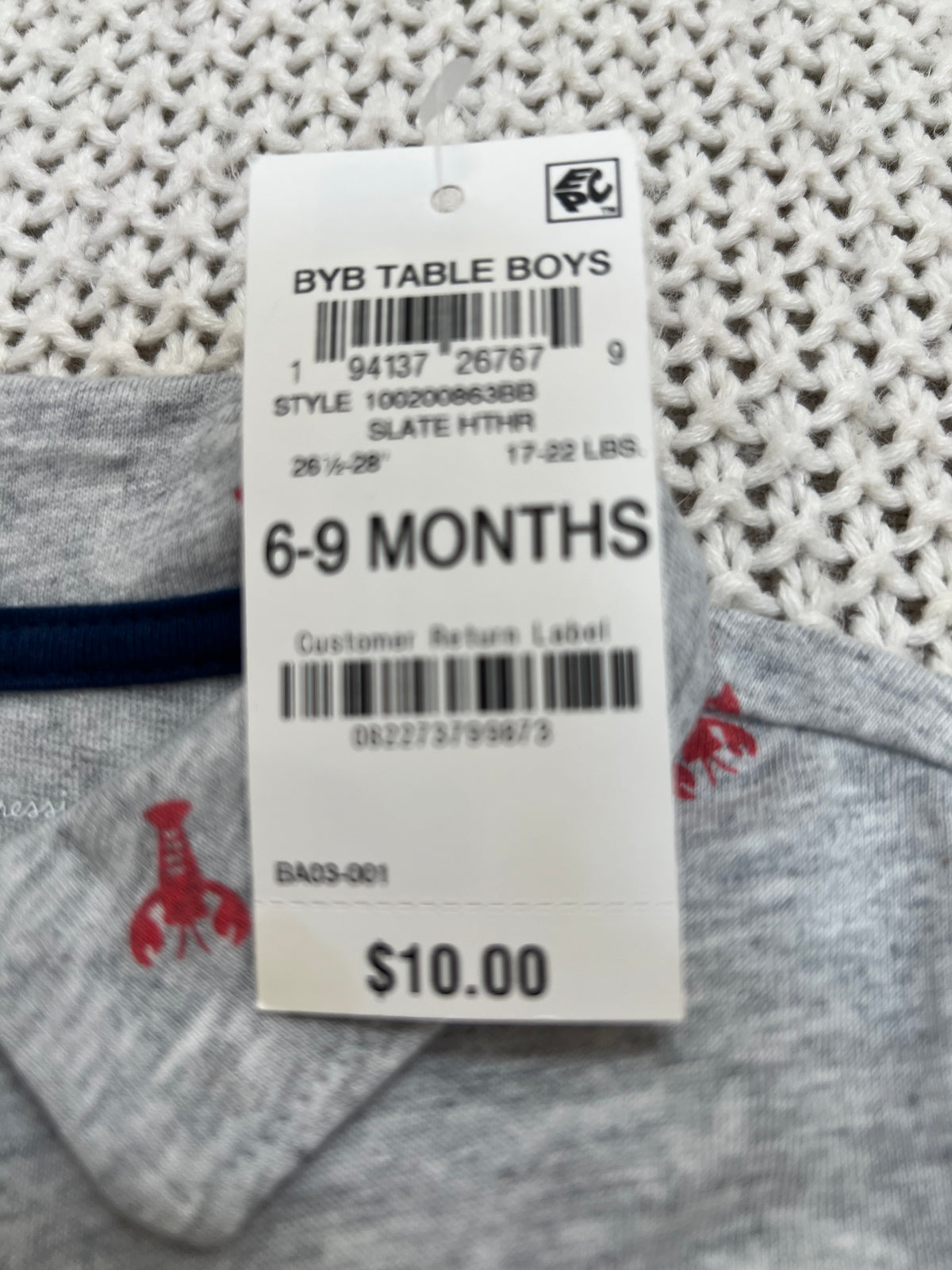 #157 NWT First Impressions Little Boy Lobster Polo, 6-9M