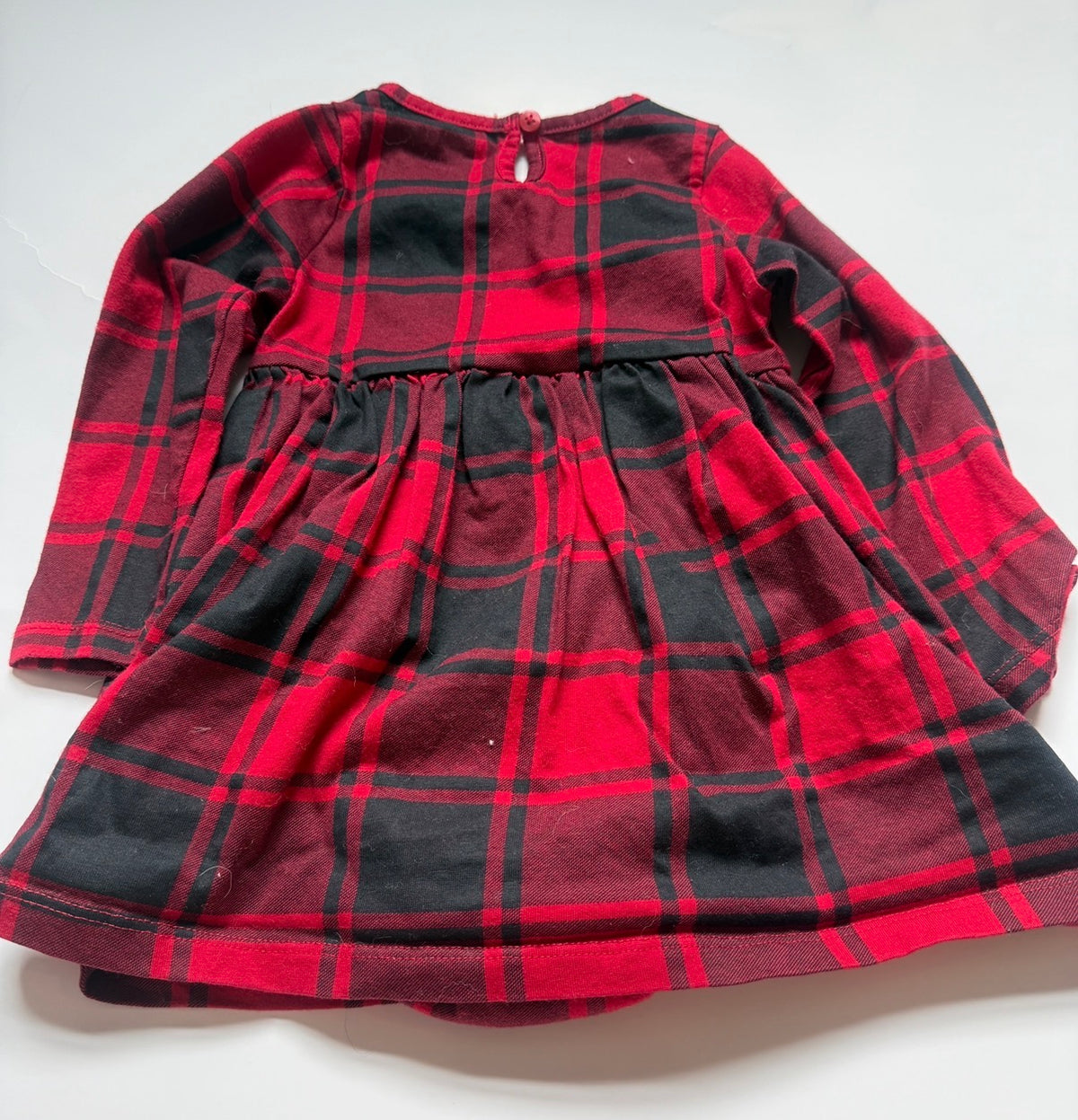 #170 Bundles red and black buffalo plaid dress girls 18-24 months
