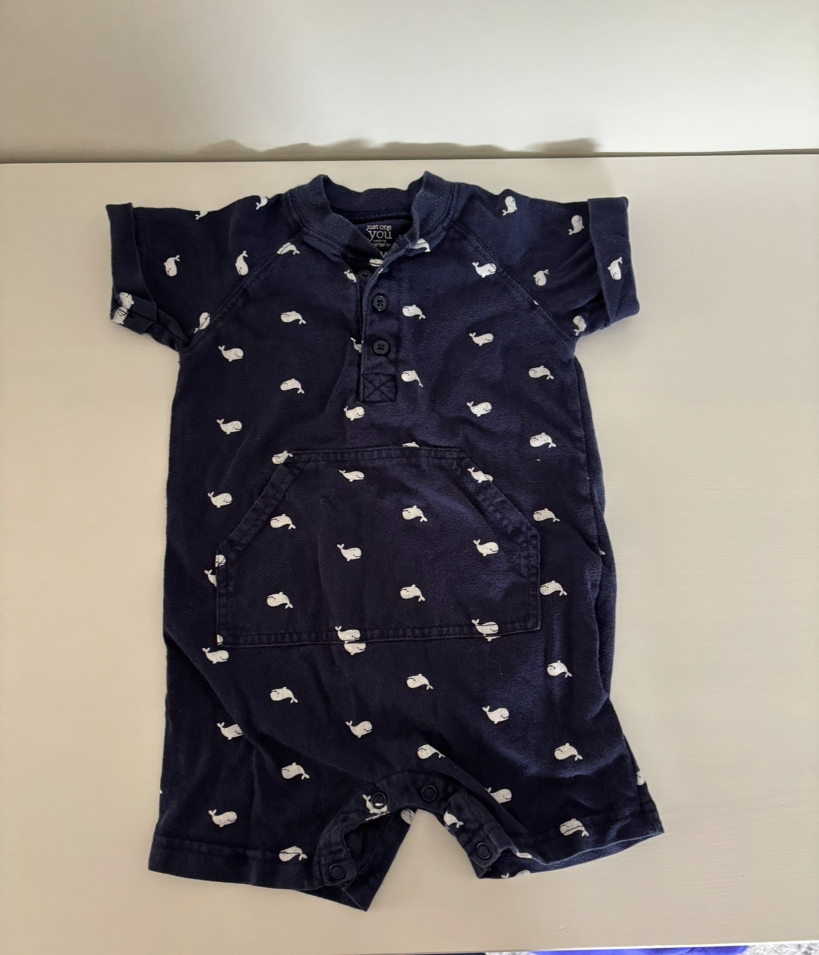 Seller #195 - Carter’s Baby Boys Whale Romper Outfit - Size 12 Months