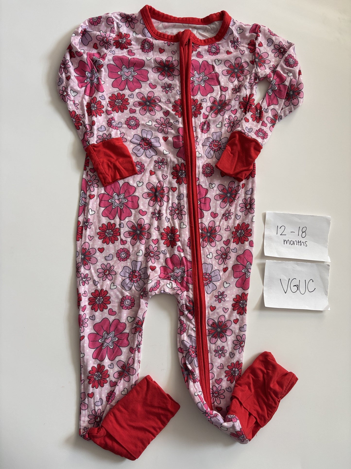 #138 - 12-18 Mo VGUC Bamboo (Birdie Bean) Floral *Rosie* Zippy