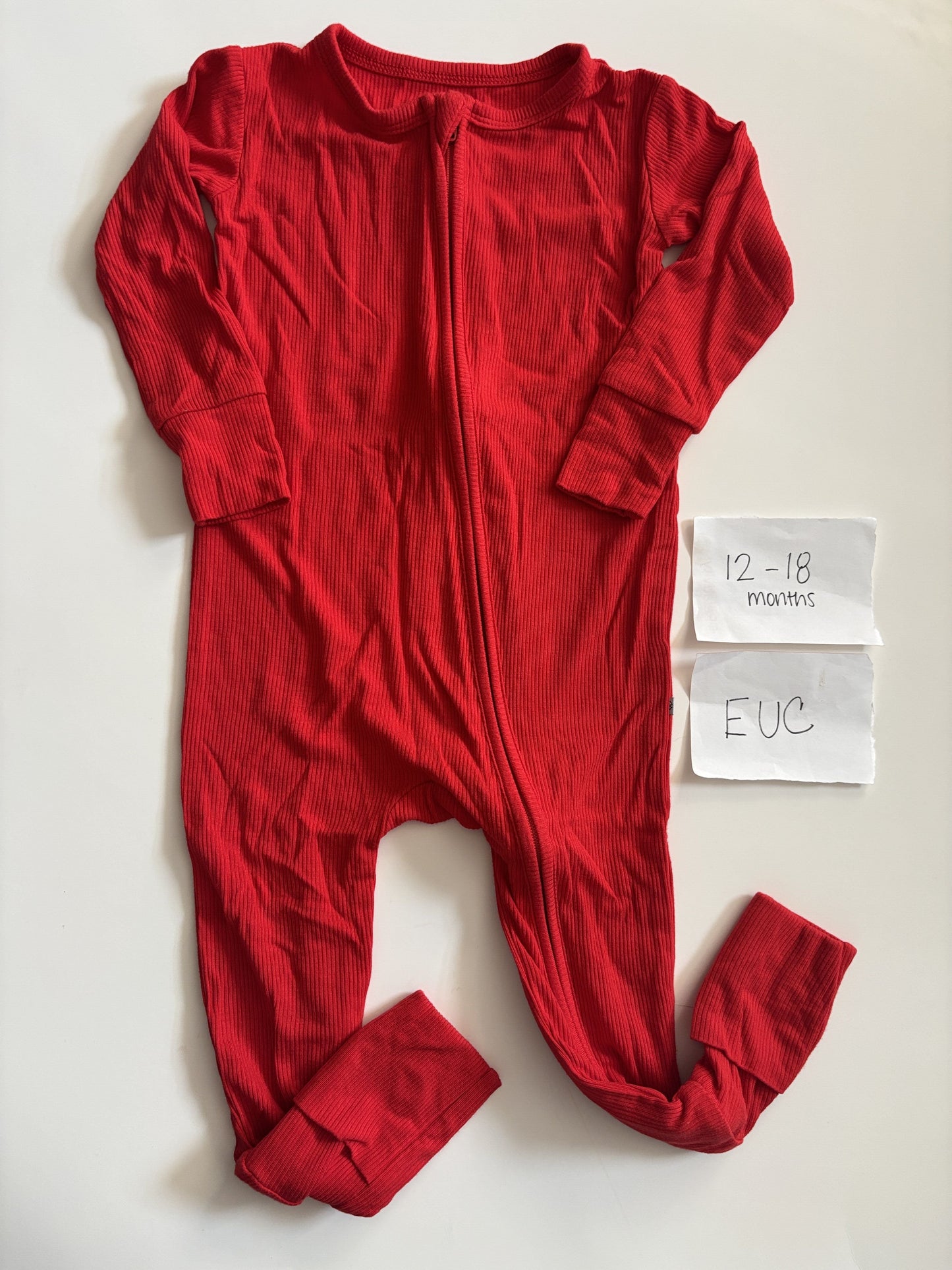 #138 - 12-18 Mo EUC Bamboo (Birdie Bean) red Zippy
