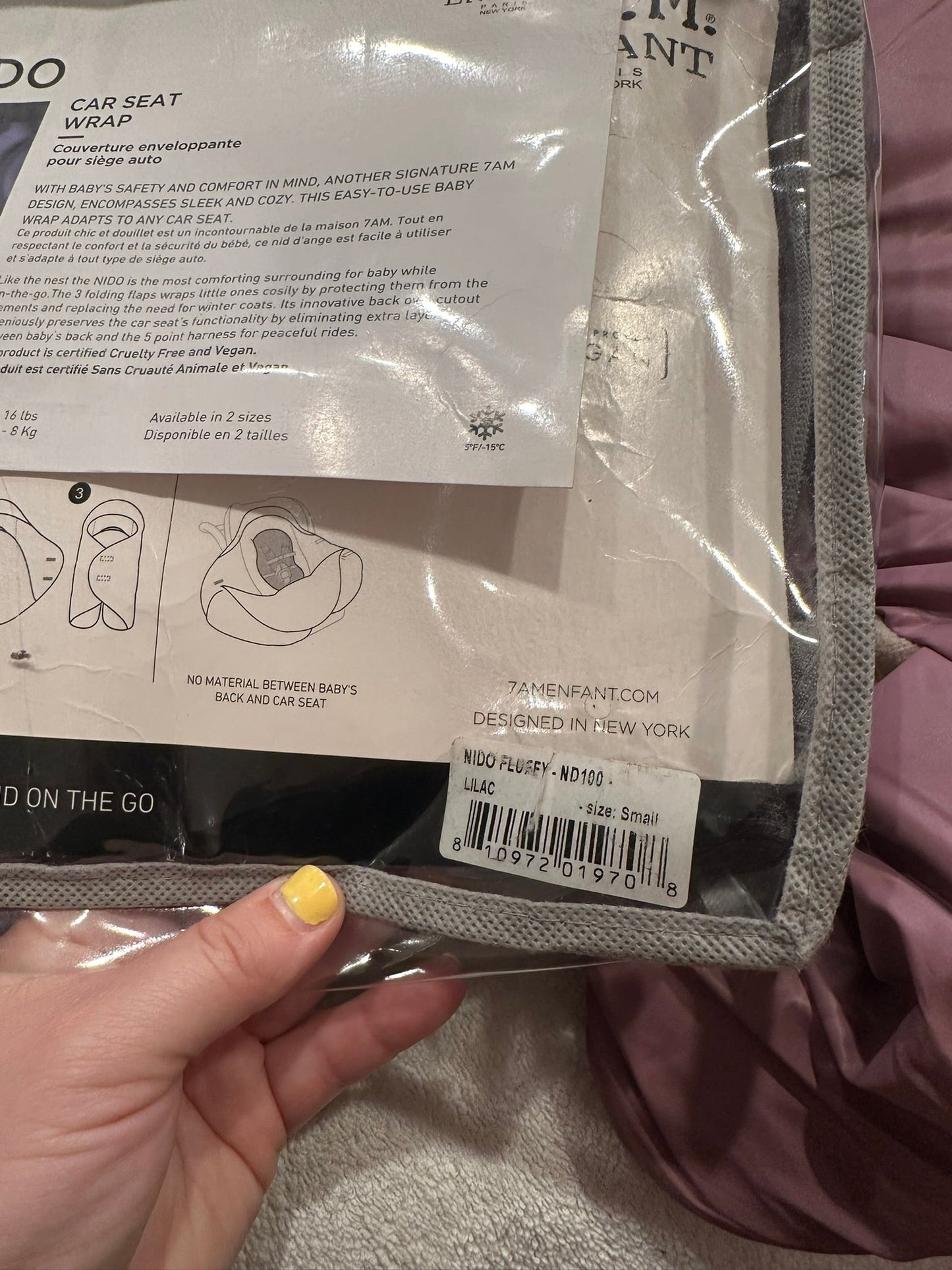 #85 7A.M. Enfant Nido Car Seat Wrap Blanket in Lilac