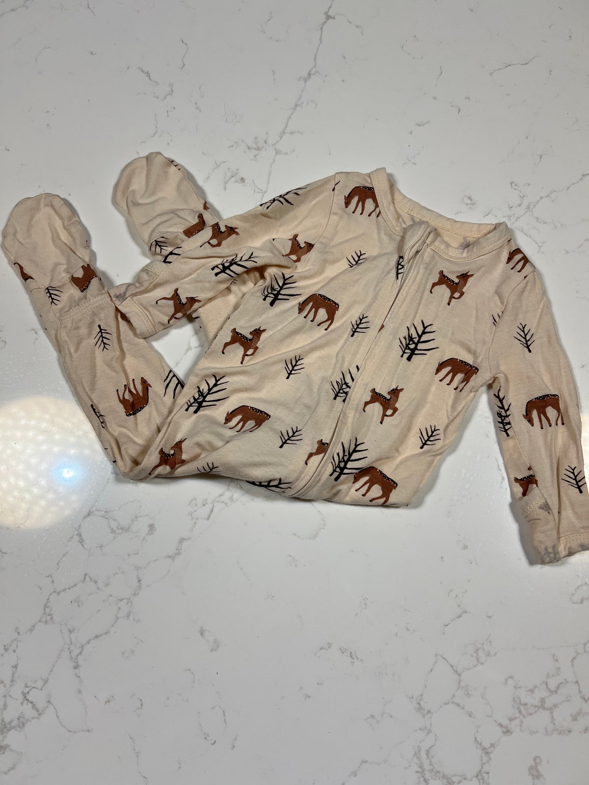 #157 EUC Larkspur Bamboo Christmas Onesie, 3M
