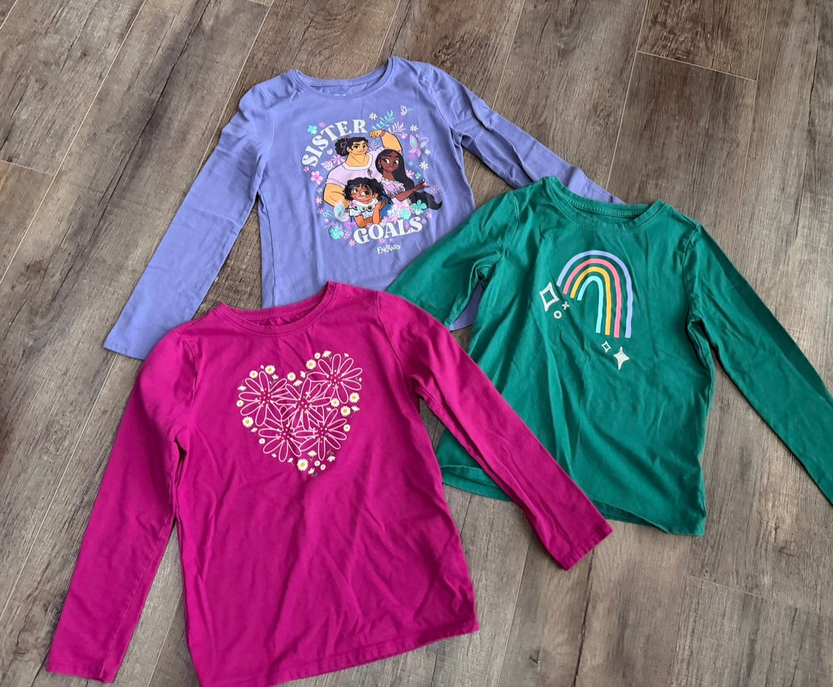 Seller 183- Cat and Jack girls size small 6/6x and Jumping Beans size 6 long sleeve shirt