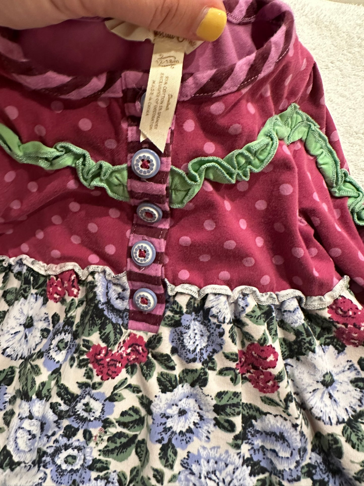 #85 Matilda Jane Set of 2 Long Sleeve Shirts with Ruffles, Infant Girls 12m