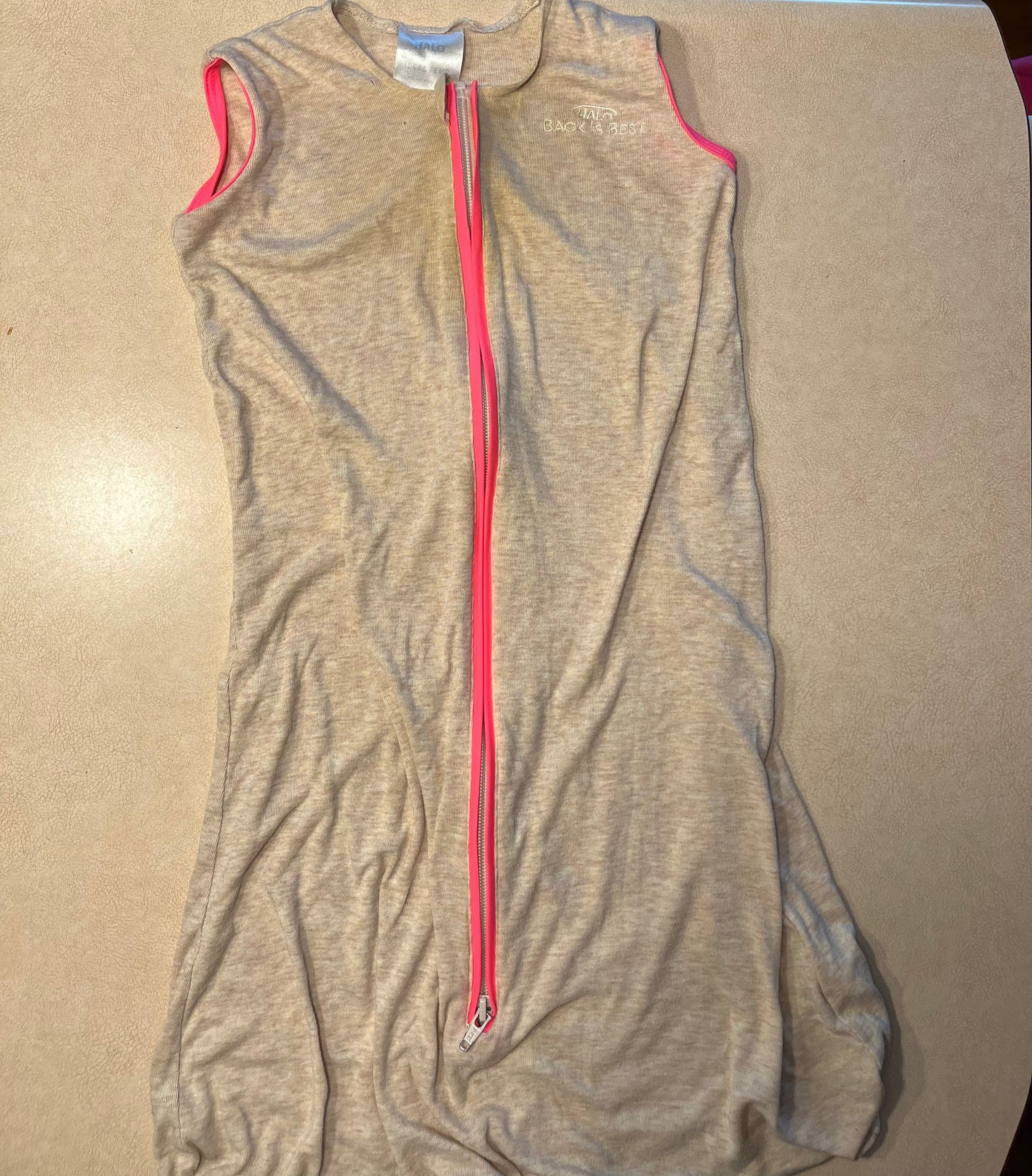 #143 Halo Ideal Temp TOG 1.0 Sleep Sack (Tan/Pink) - Medium - REDUCED