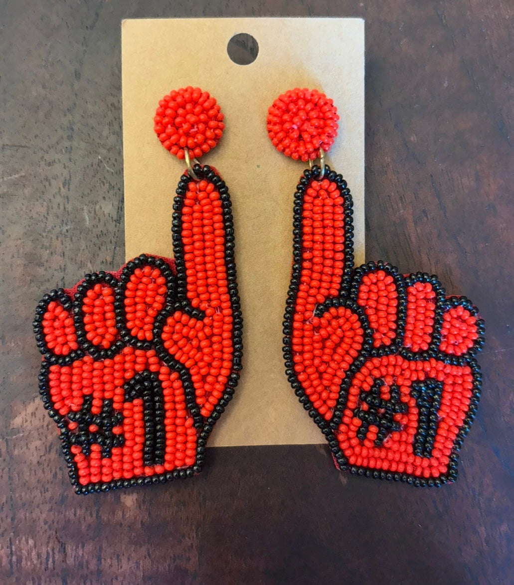#156 reduced! New Game day sports theme seed bead earrings
