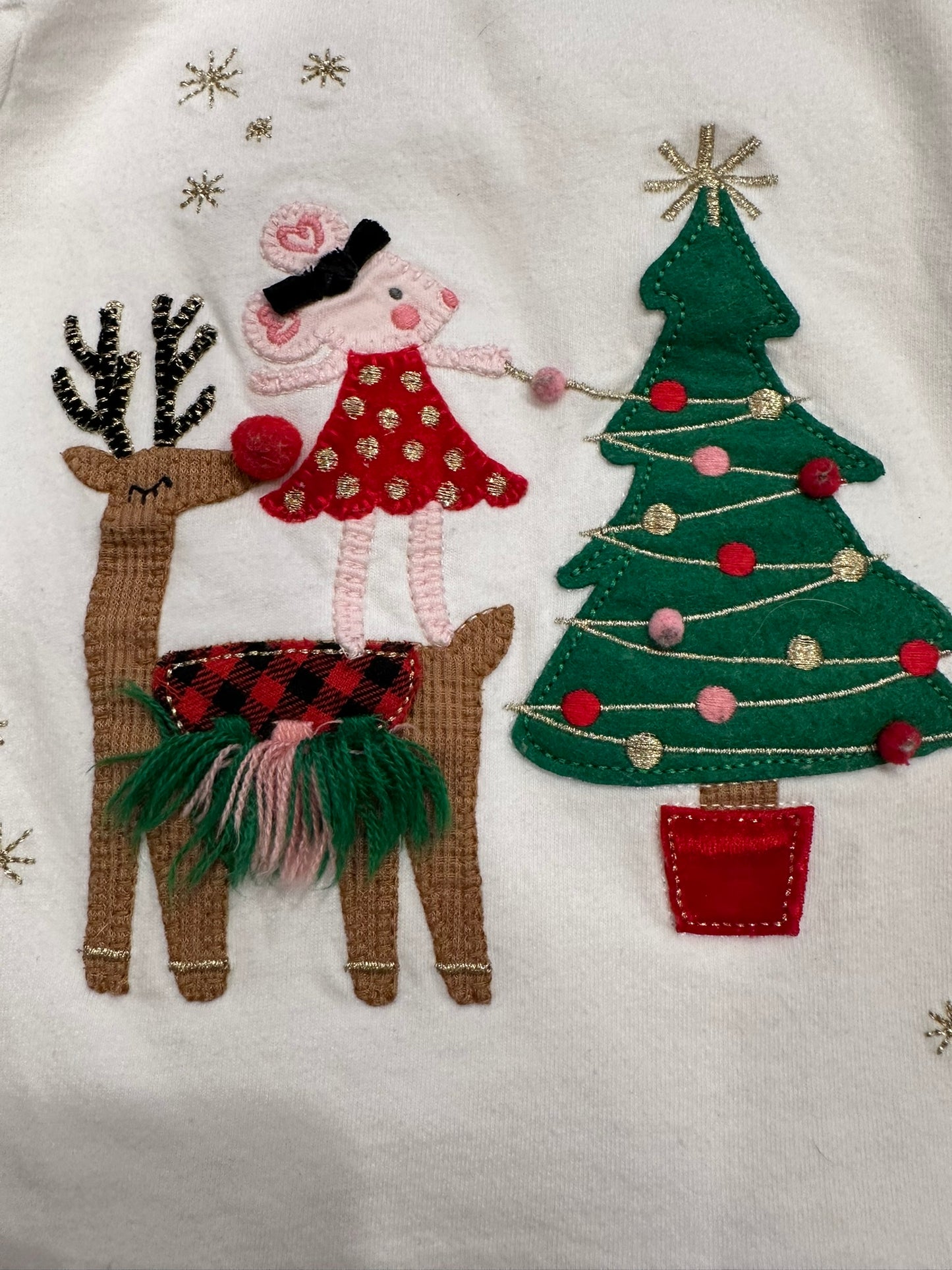 #85 Mudpie Christmas Tree & Mouse Shirt, Infant girls 12-18m