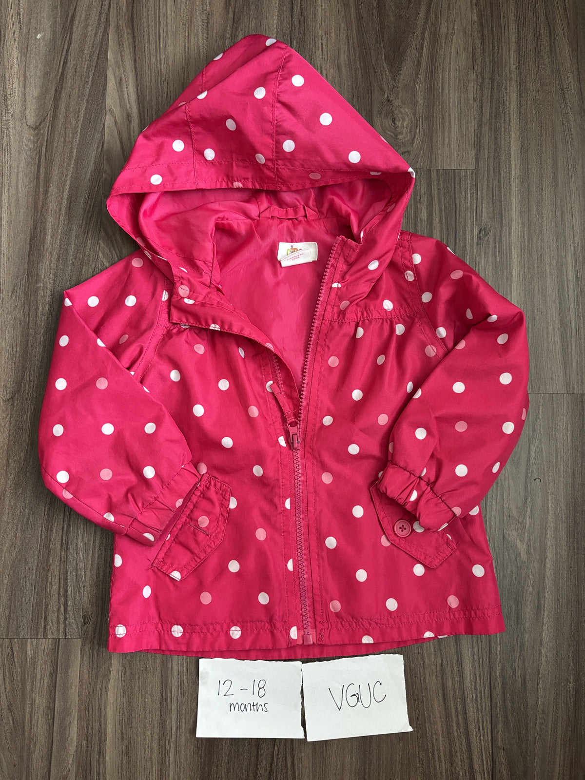 #138 - 12-18 Mo VGUC Circo Pink/White Rain Jacket