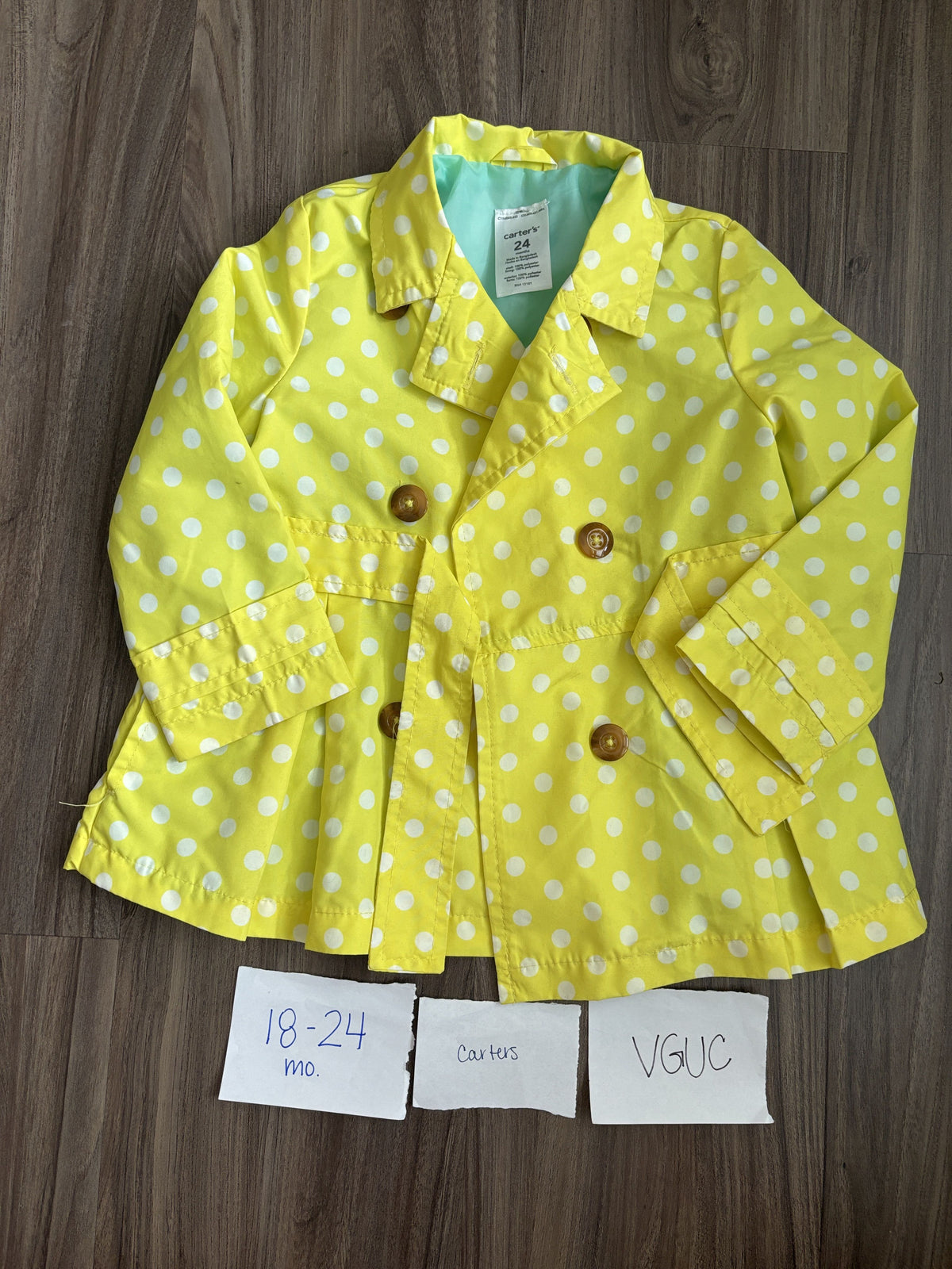 #138 - 18-24 Mo Carters VGUC Yellow Jacket