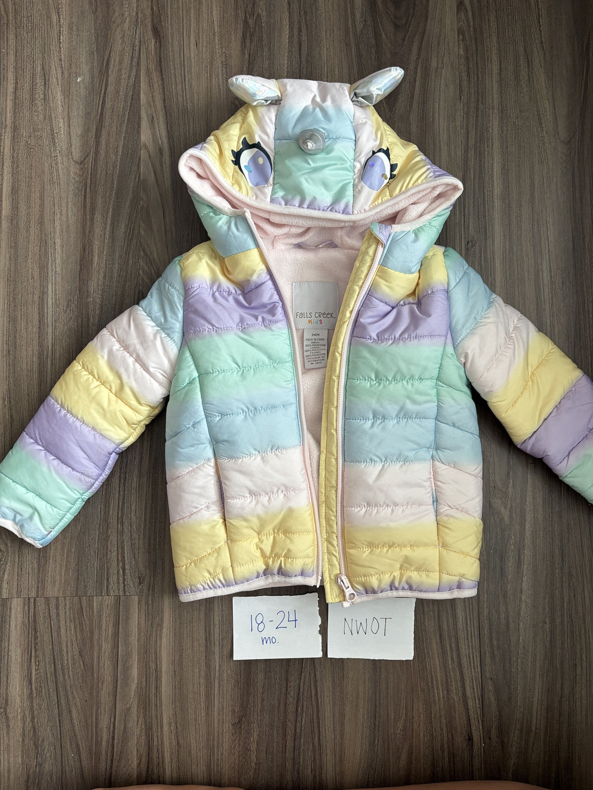 #138 - 18-24 Mo NWOT Falls Creek Unicorn Puffer Jacket