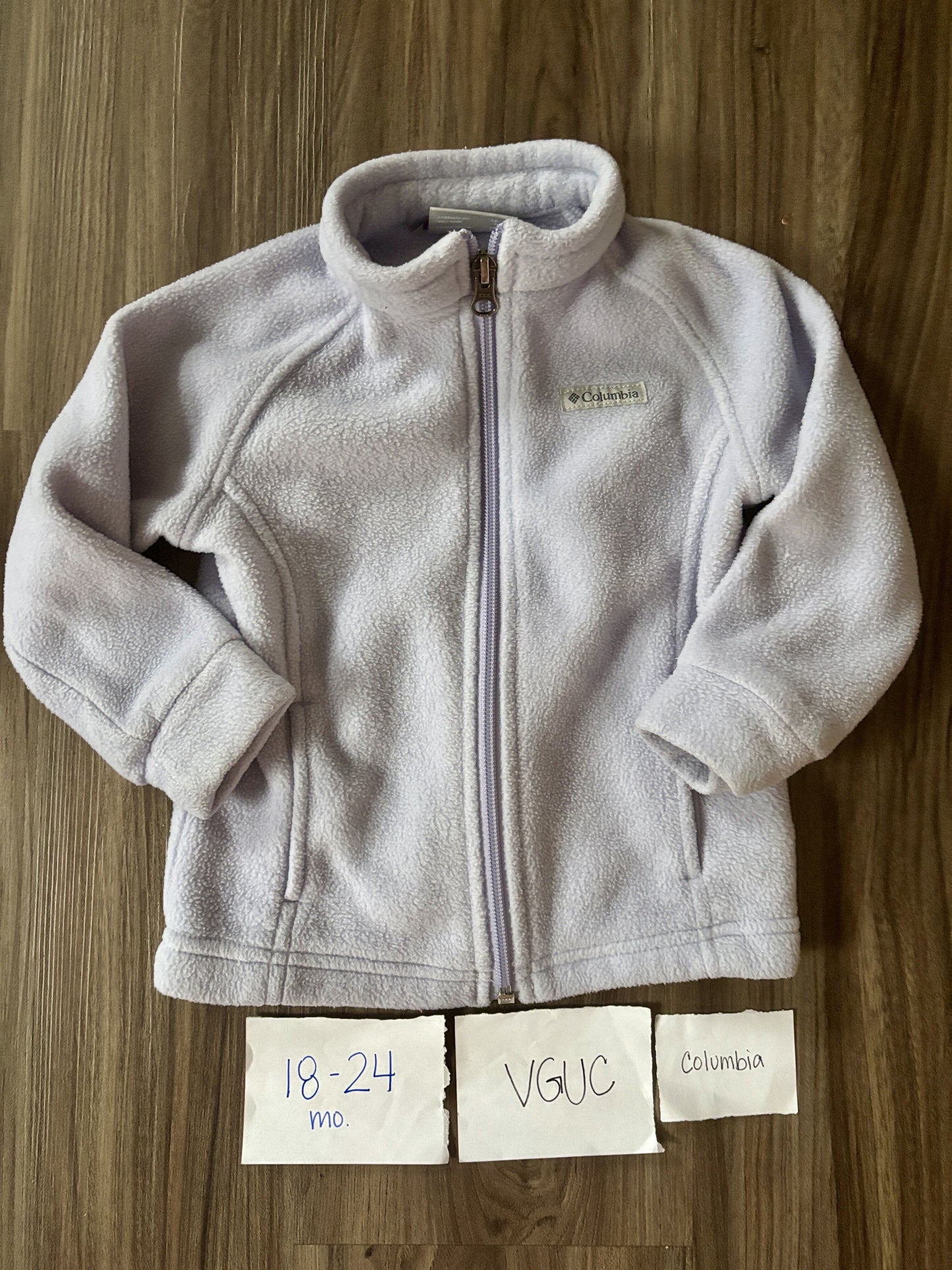 #138 - 18-24 Mo - VGUC Columbia - Purple Fleece Jacket - PU 45236