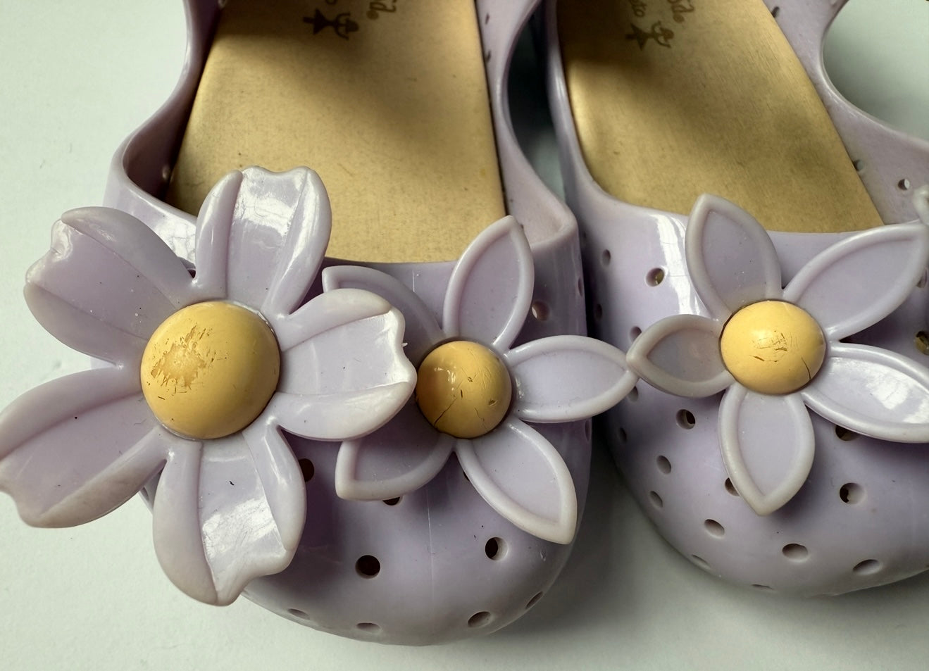 #180 Girls Shoe 7 Mini Melissa Purple Daisy